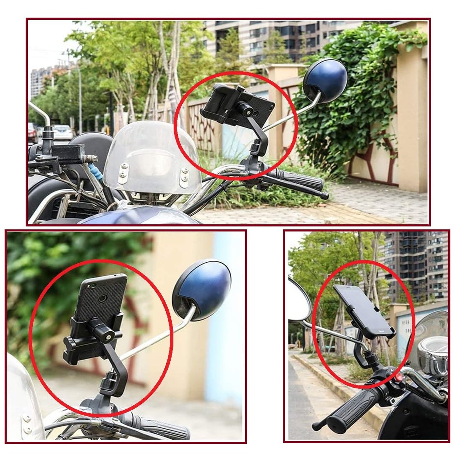 Full Metal Body Bike & Scooty 360 Degree Rotating Mobile Holder Stand for Bicycle, Motorcycle, Scooty for Maps and GPS Navigation Fits All Smartphones (1 Pc) - Bhavnagar Deodap