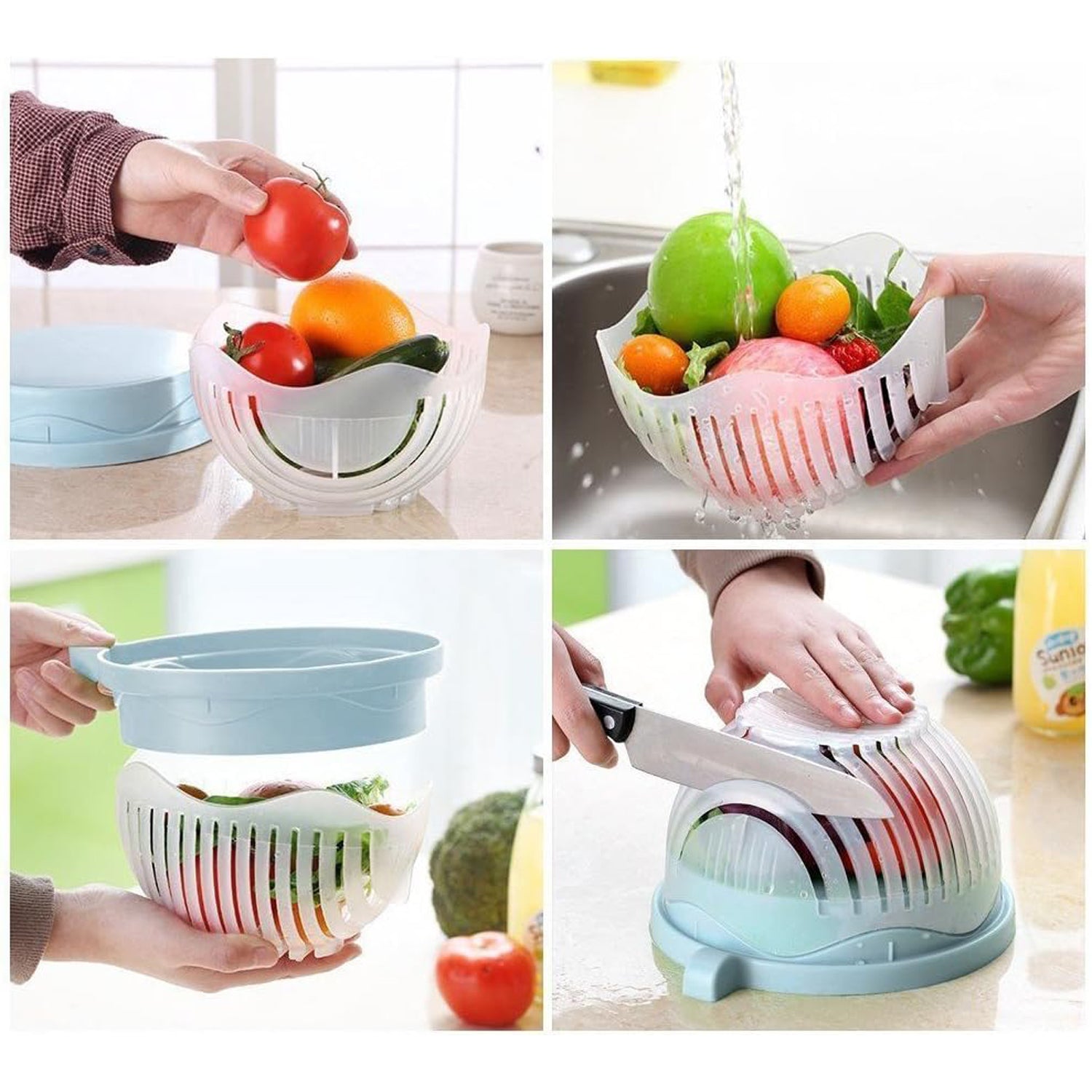 Plastic 60 Seconds Salad Cutter Salad Maker Salad Bow  (1 Pc) - Bhavnagar Deodap