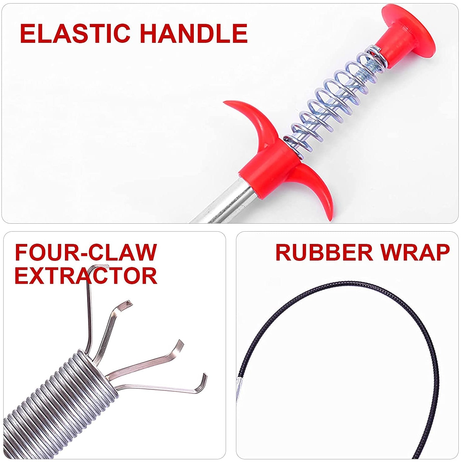 Drain Block Remover (90cm): Cleaning Tool for Pipes, Clogged Drains - Bhavnagar Deodap