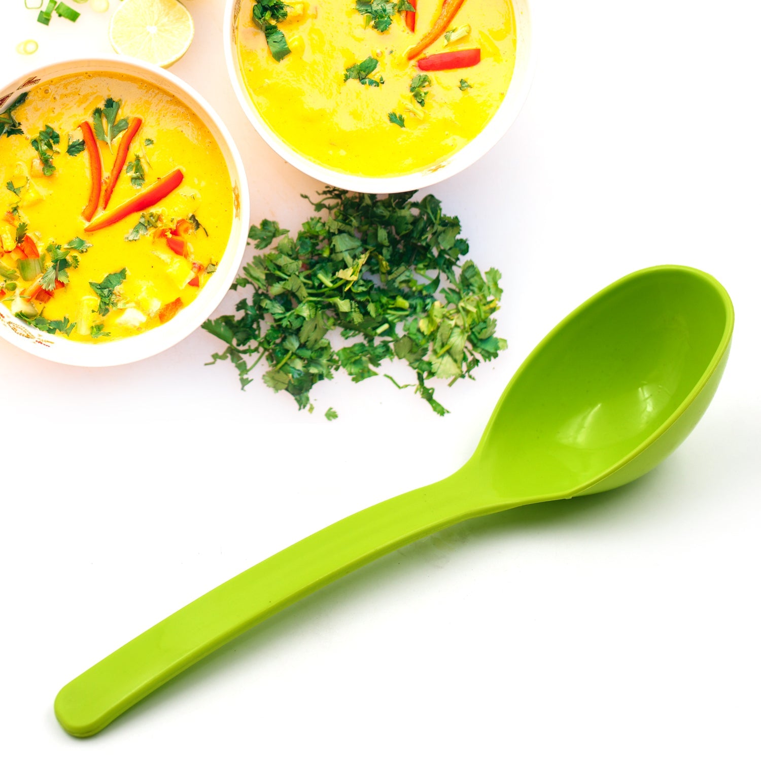 Plastic Spoon Kitchen Multipurpose Serving Ladle for Frying, Serving, Turner, Curry Ladle, Serving Rice, Spoon Used While Eating and Serving Food Stuffs Etc (2 Pcs Set / 10 Inch ) - Bhavnagar Deodap