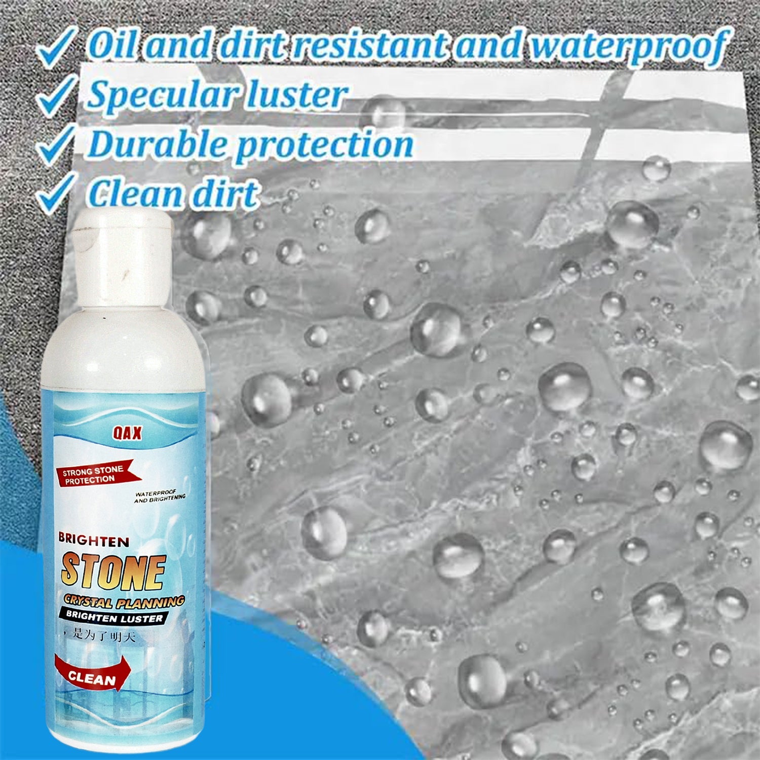 Stone Stain Remover Cleaner, Stone Crystal Plating Agent, Marble Stone Cleaner Polishes, Crystal Plating for Kitchen, Patio, Backyard Marble Cleaner and Polish (75 ML Approx / 1 pc) - Bhavnagar Deodap