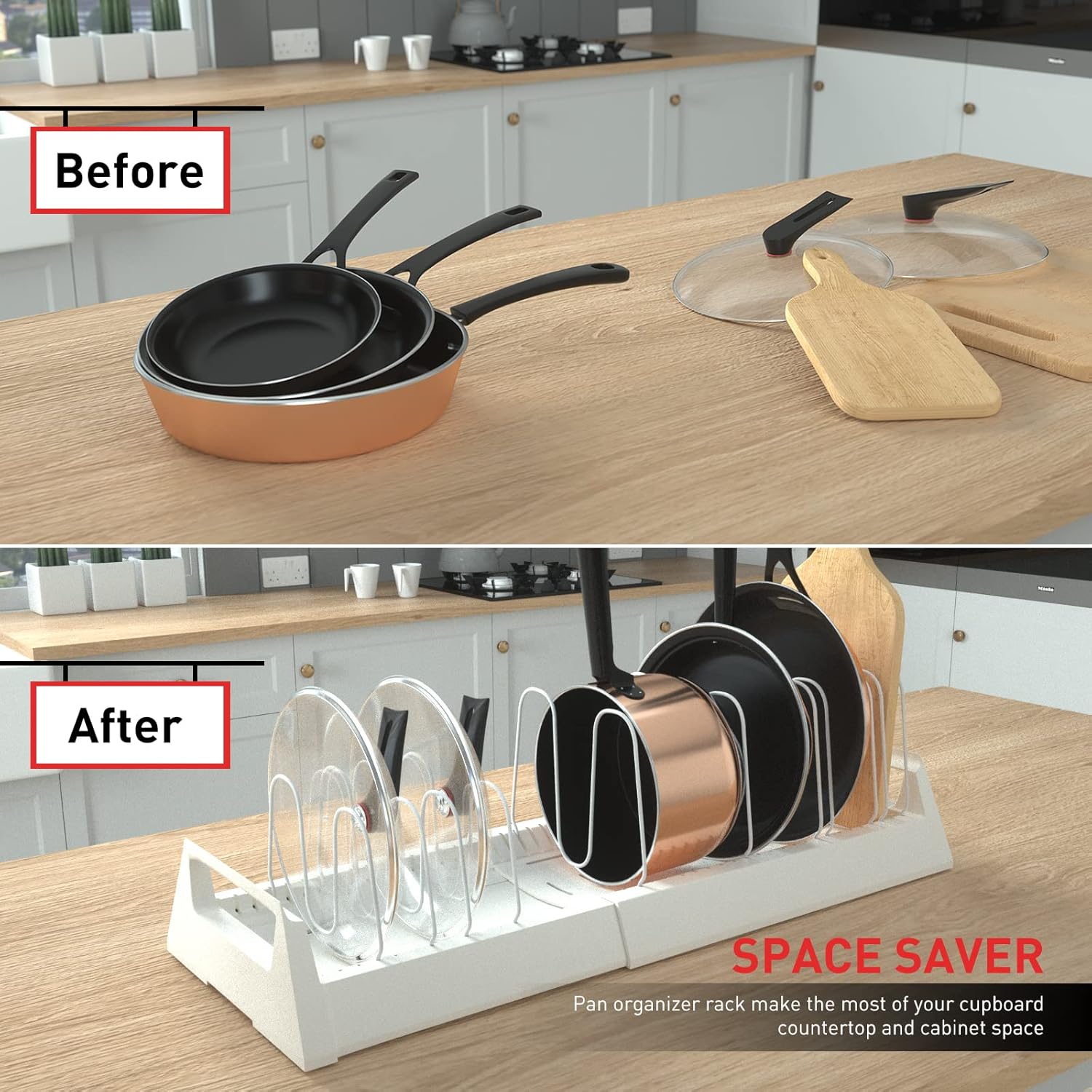 Pots and Pans Organizer Rack for Under Cabinet - Bhavnagar Deodap
