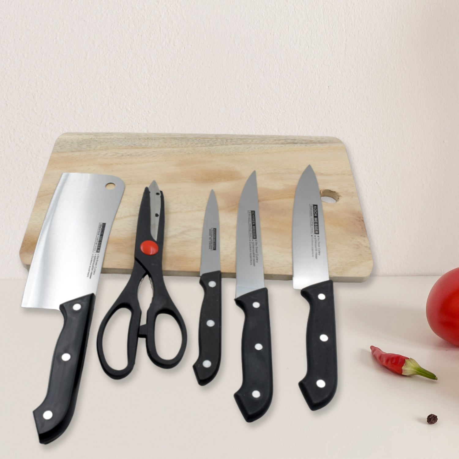 Stainless Steel 6 Piece Kitchen Knife Knives Set For Home Restaurant - Bhavnagar Deodap