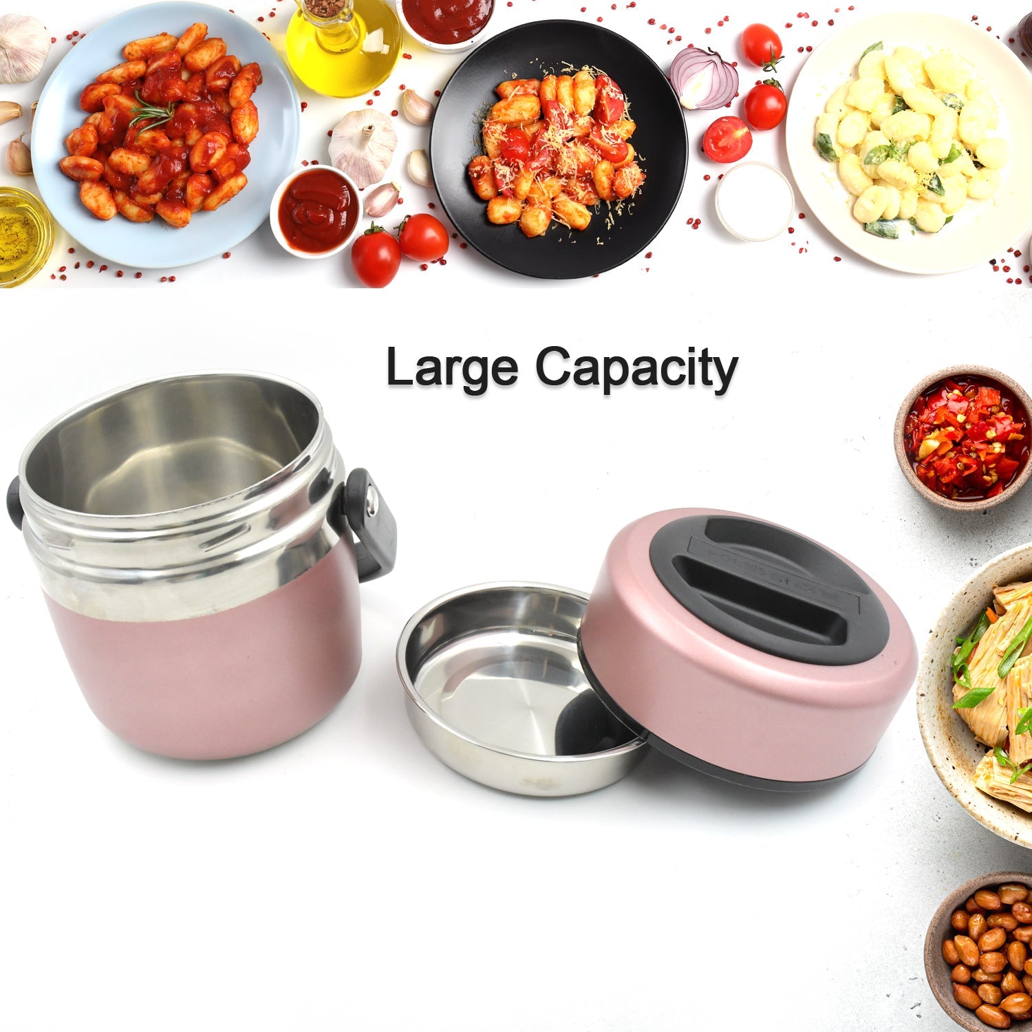 Leak-Proof Thermos Flask: Keeps Food Hot & Fresh (Stainless Steel, Multi-Color) - Bhavnagar Deodap