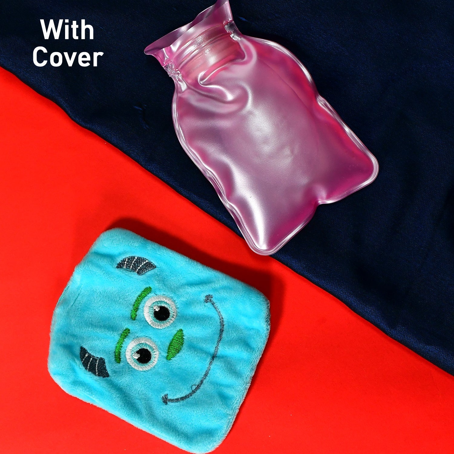 Blue Sullivan Monster small Hot Water Bag with Cover for Pain Relief, Neck, Shoulder Pain and Hand, Feet Warmer, Menstrual Cramps. - Bhavnagar Deodap