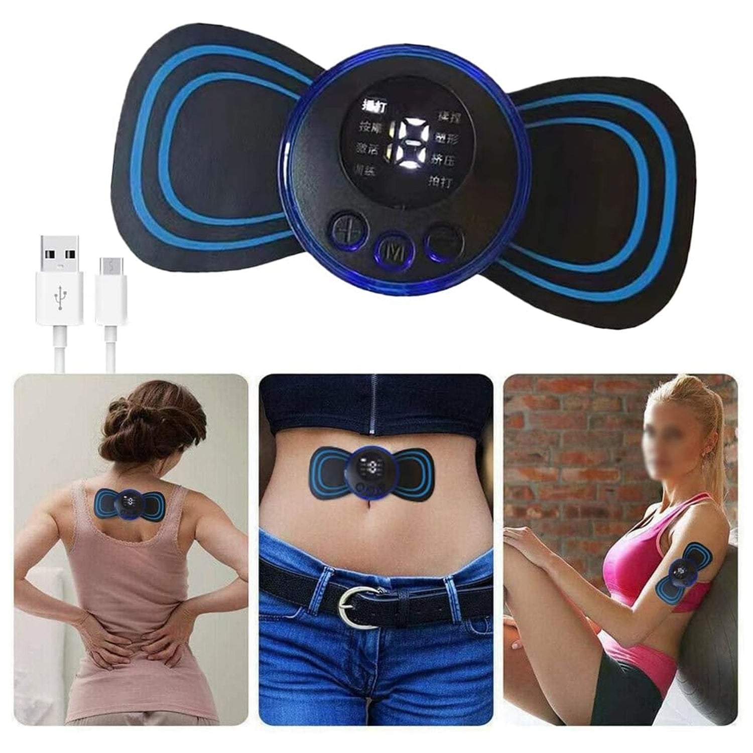 Portable USB Neck Massager Electric Neck Massager Automatic Massage Enhancer Mini Cervical Massager EMS Lymphatic Drainage Massage with Cable - Bhavnagar Deodap