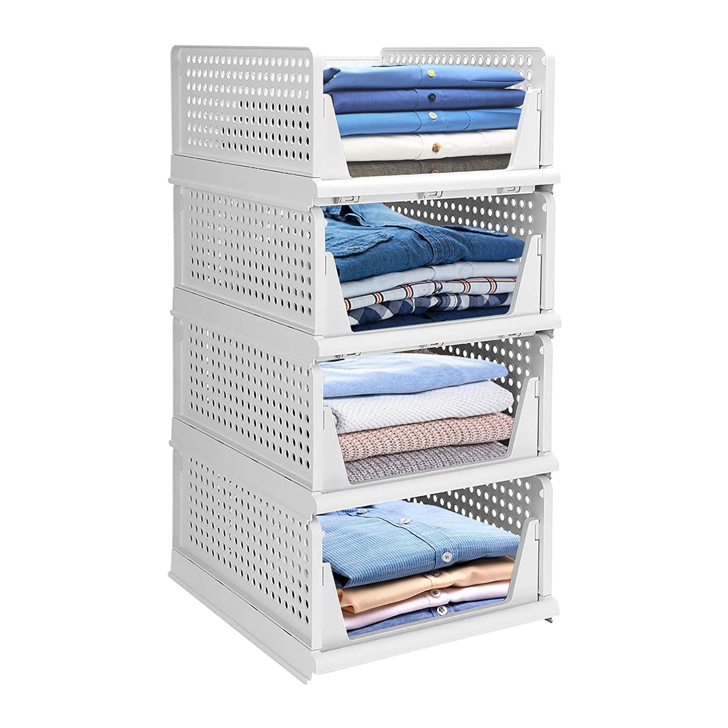 Clothes Organizer 4 layer Drawer for Wardrobe Cupboard Organizer for Clothes Foldable and Stackable Closet Organizer Drawer Organizer for Clothes Multi Purpose Plastic Drawer - Bhavnagar Deodap