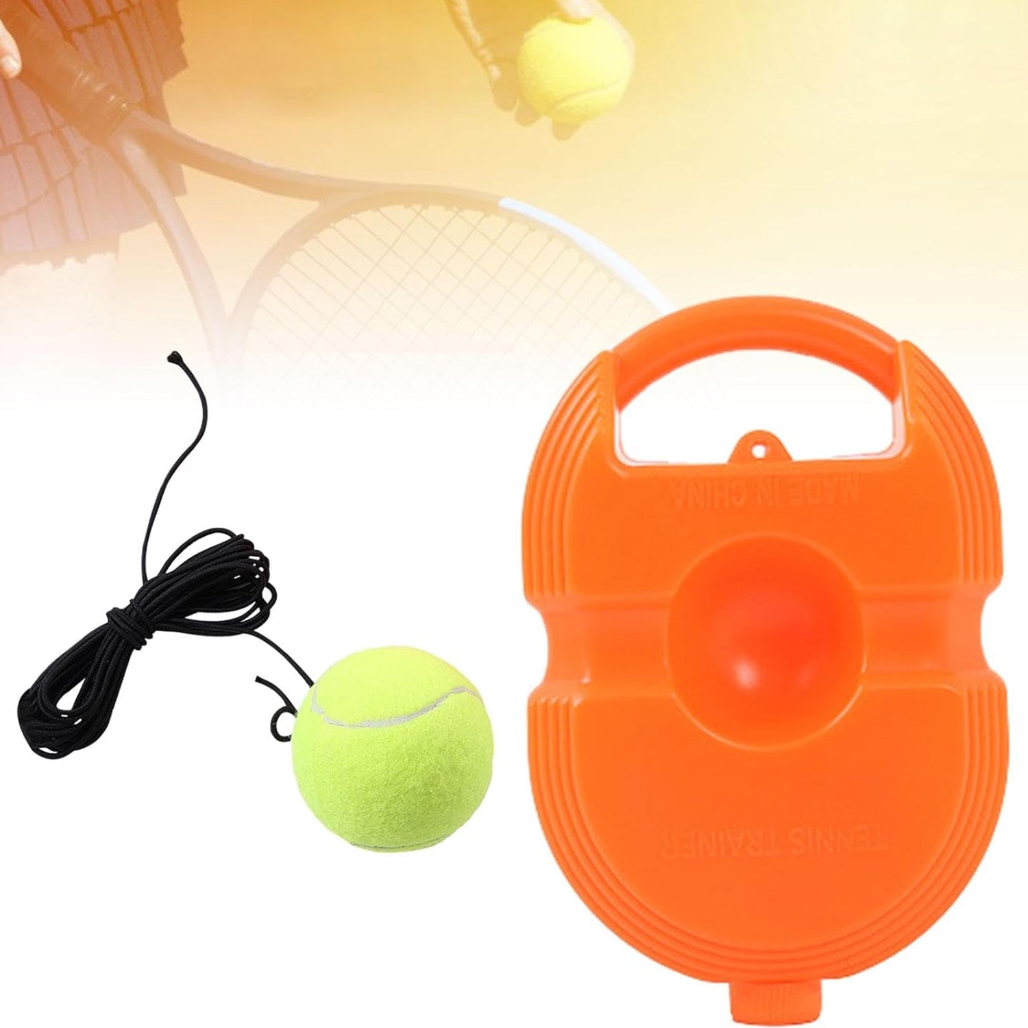 Tennis Trainer Rebound Ball with String, Convenient Tennis Training Gear, Tennis Practice Device Base for Kids Adults - Bhavnagar Deodap