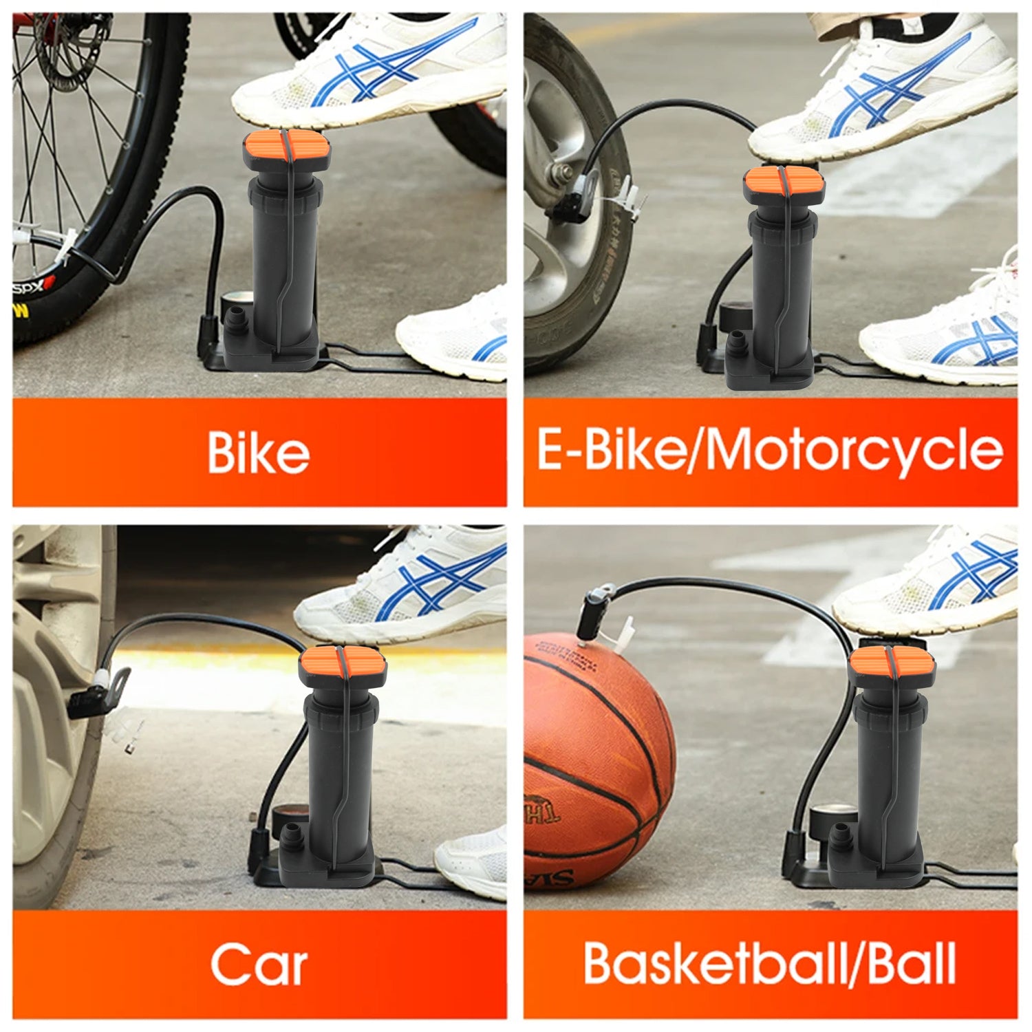 Portable Mini Foot Pump for Bicycle, Bike, and Car - Bhavnagar Deodap