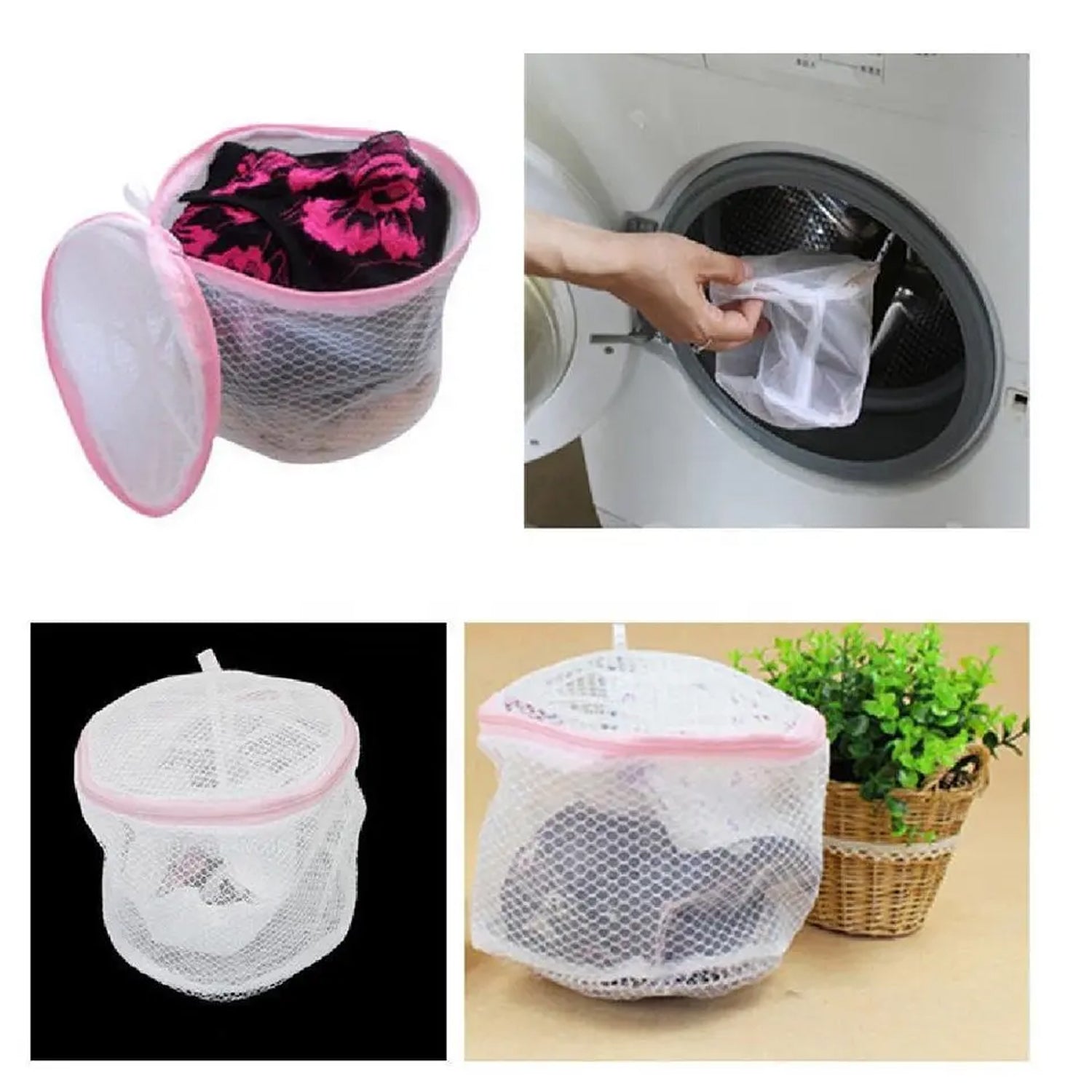 Small Round Laundry Bag (1 Pc): Ideal for Socks & Underwear - Bhavnagar Deodap