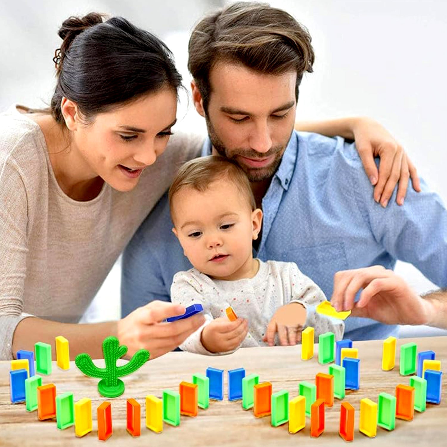 Play Game Transparent Funny Train Engine with Blocks Set 60 Blocks Toy with Music and Lights Automatic Blocks Toy Train Set for Kids ( Batteries not included) - Bhavnagar Deodap