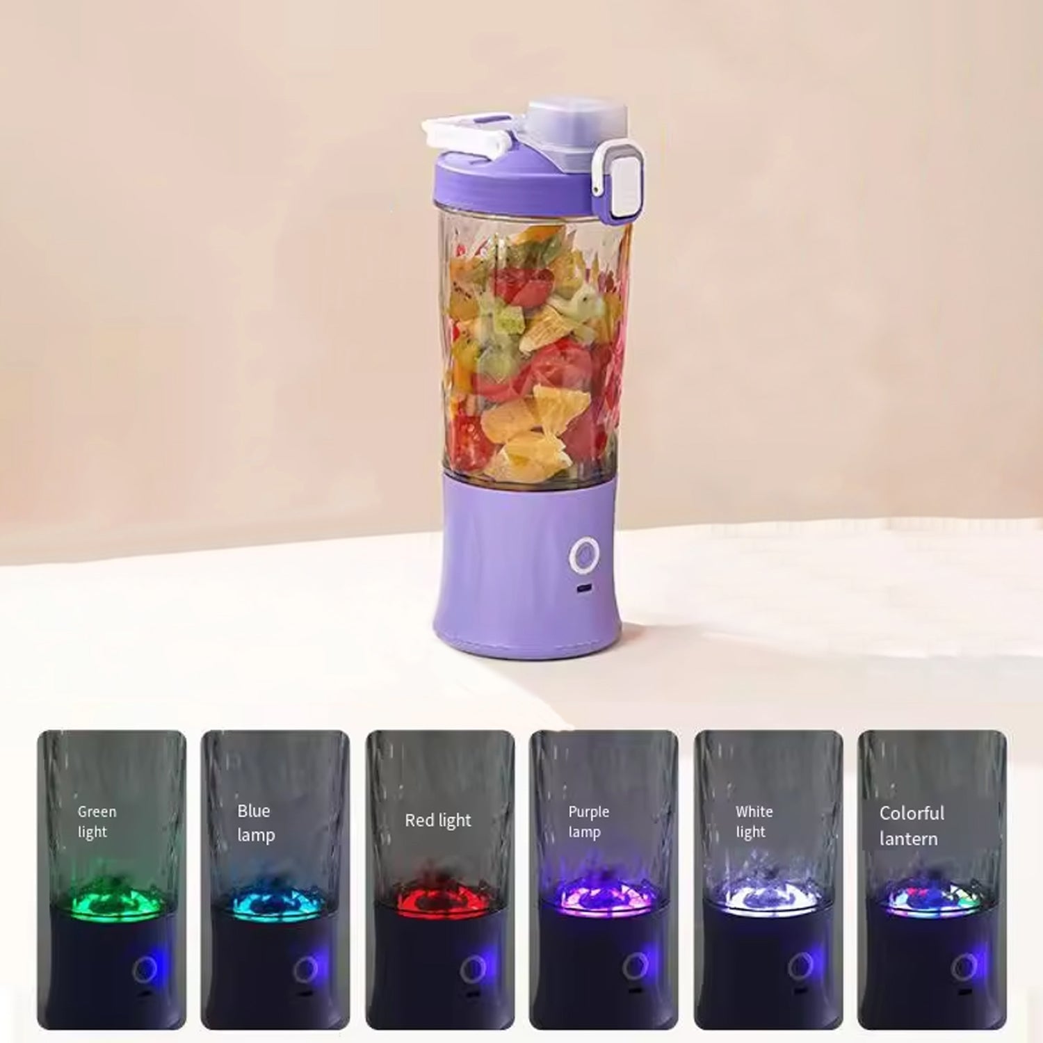 Eletric Crusher Juicer With Multicolor Light, 8 Blades (600 ML / Multicolor) - Bhavnagar Deodap