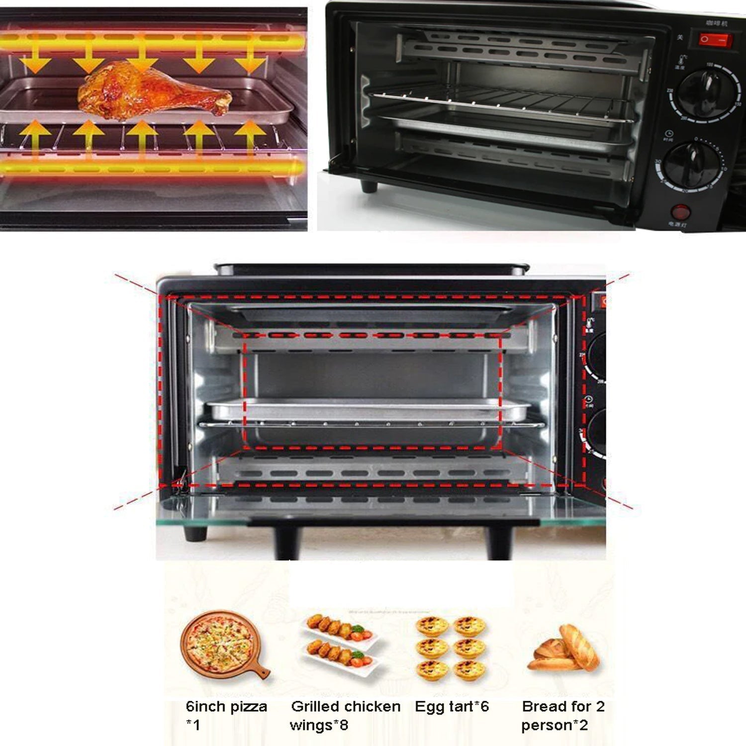 3 in 1 Breakfast Maker Portable Toaster Oven, Grill Pan & Coffee Maker Full Breakfast Ready at One Go - Bhavnagar Deodap