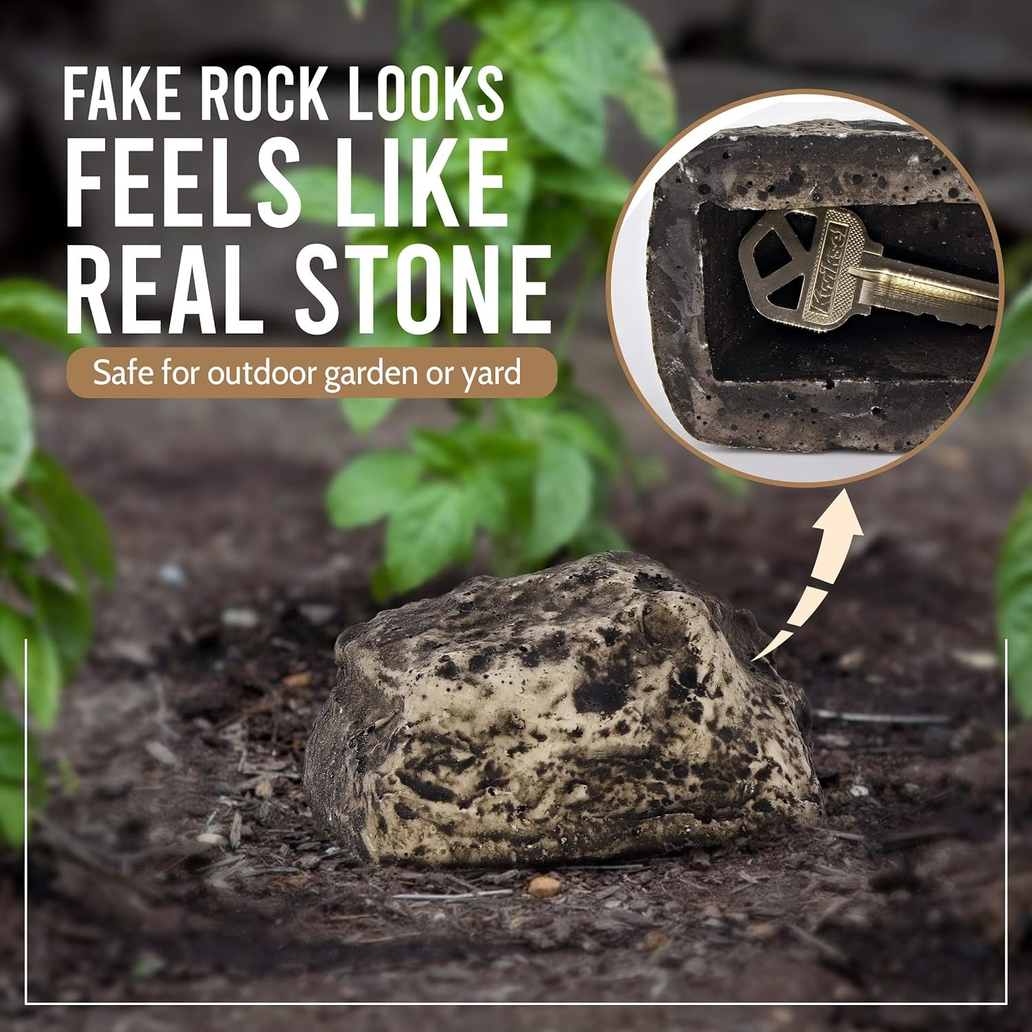 Hide a Key Outside Rock Looks Like a Real Rock - Weatherproof Rock Key Perfect for Emergencies - Fake Rock Key Hider Outside Decorative (1 Pc) - Bhavnagar Deodap
