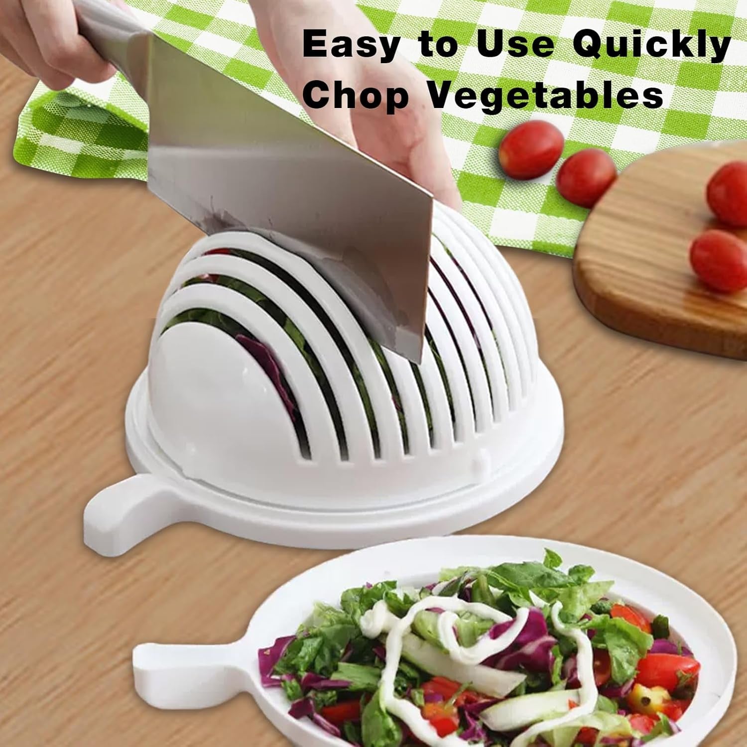 Plastic 60 Seconds Salad Cutter Salad Maker Salad Bow  (1 Pc) - Bhavnagar Deodap