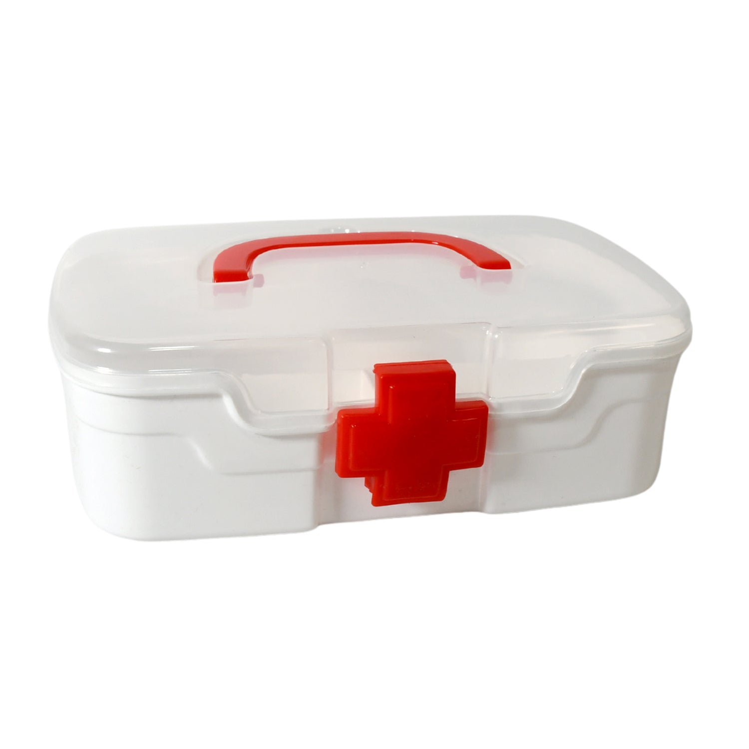 Medical Box, 1 Piece, Indoor Outdoor Medical Utility, Medicine Storage Box, Detachable Tray Medical Box Multi Purpose Regular Medicine, First Aid Box with Handle & Transparent Lid - Bhavnagar Deodap