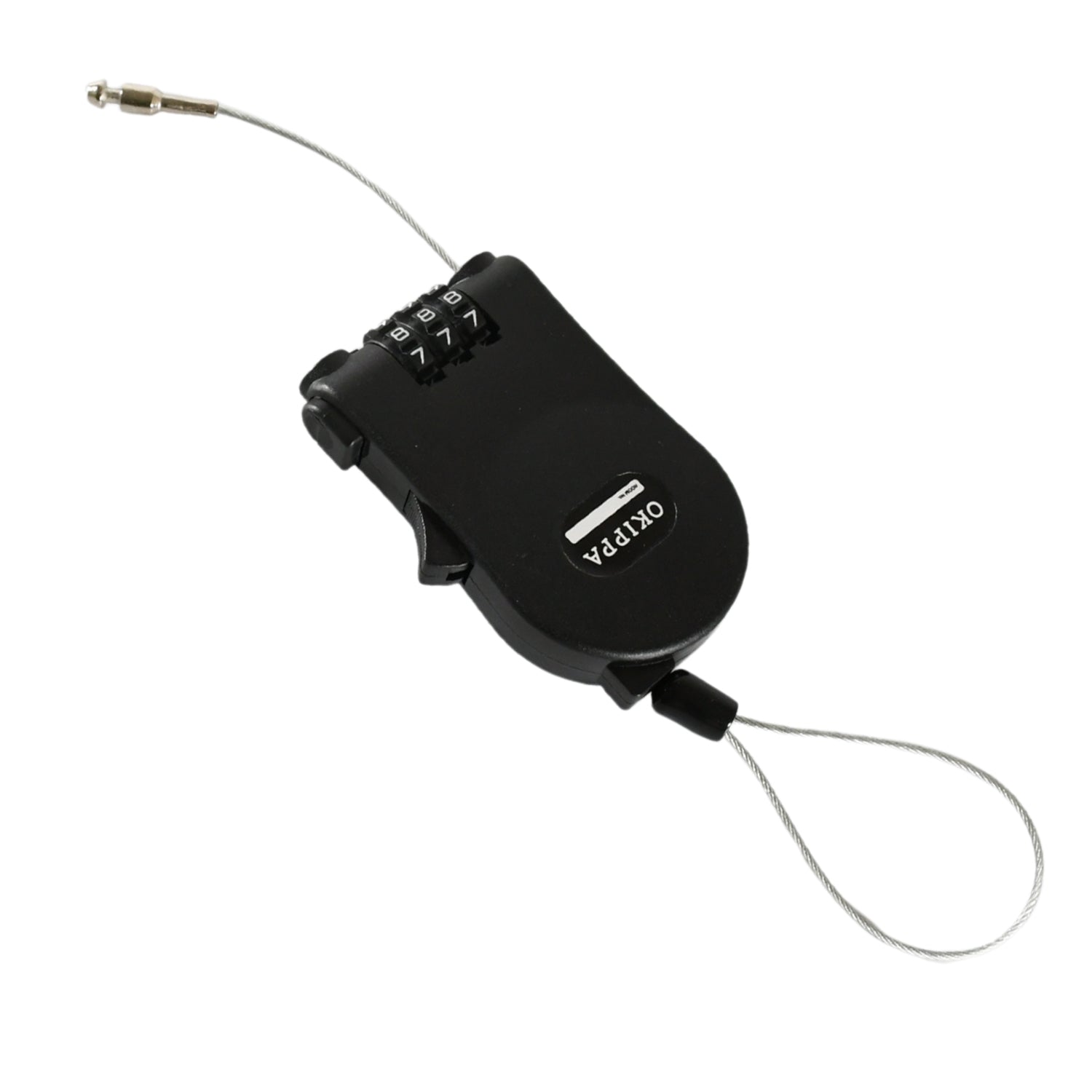 Multifunctional cable lock with number code for travel, sports Etc. Retractable Wire Lock,Wire Black Shell Combination Password. - Bhavnagar Deodap