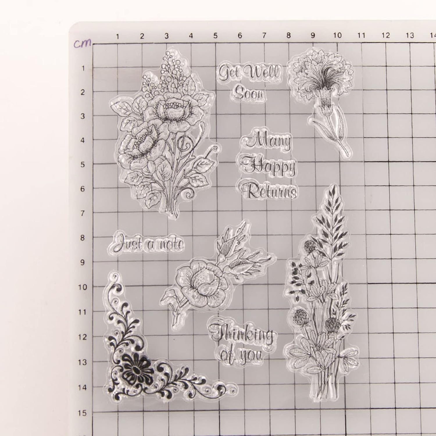 Reusable Rubber Stamp, TPR Stamp DIY Accessories Good Stamping Effect DIY Transparent Stamp Stick Repeatedly for Envelope for Diary for Invitation Letter Photo Album Decoration for Paper Crafts (Mix Design / 1 Set) - Bhavnagar Deodap