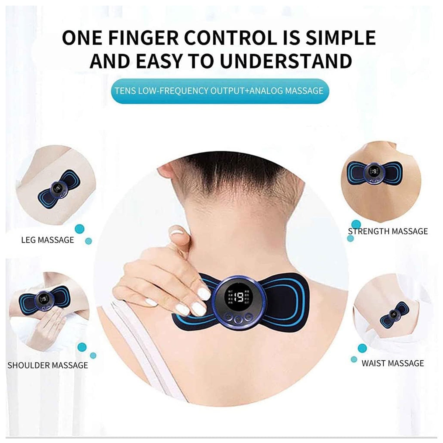 Portable USB Neck Massager Electric Neck Massager Automatic Massage Enhancer Mini Cervical Massager EMS Lymphatic Drainage Massage with Cable - Bhavnagar Deodap