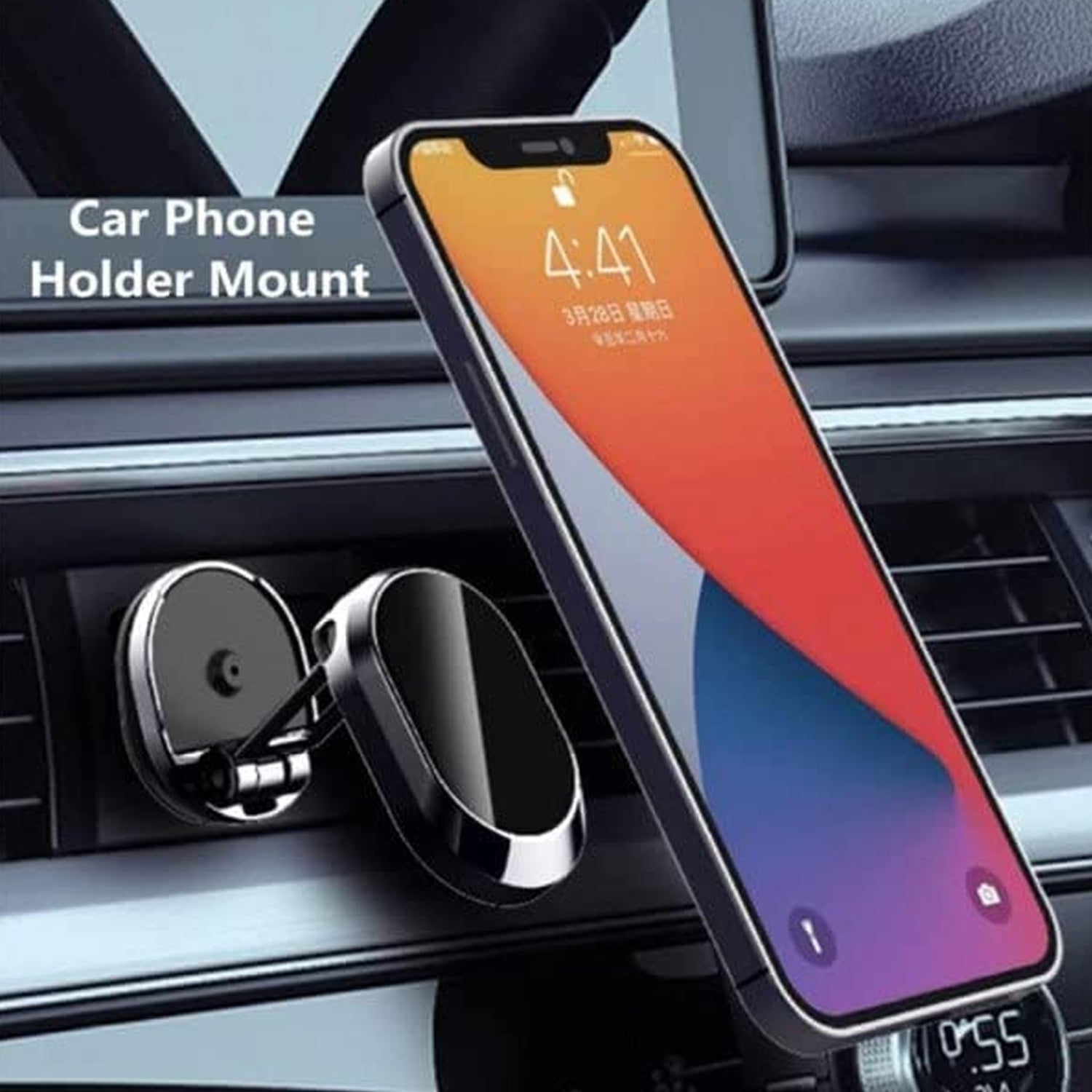 New Alloy Folding Magnetic Car Phone Holder (Pack of 1) - Bhavnagar Deodap