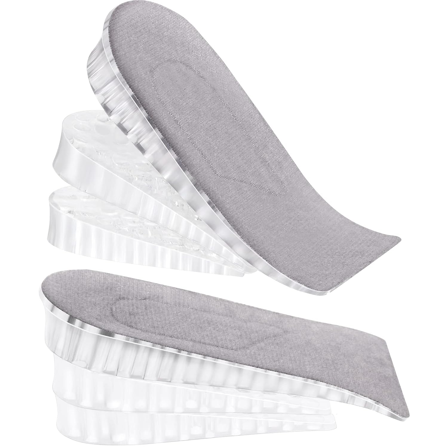 2 Pairs Heel Lift Inserts Height Increase Insole Invisible Heightening Insole Sillicone 3-Layer Heel Support Insoles Height-Adjustable Shoe Pads Foot Cushion for Shoes - Bhavnagar Deodap