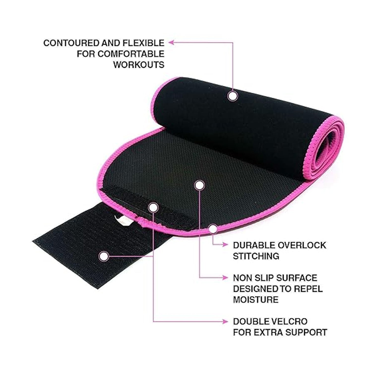 Waist Support Belt Neoprene Ab Belt Trainer, Stomach Wrap Tummy Belt / Belly Tummy Yoga Wrap Back Exercise Body Wrap - Bhavnagar Deodap