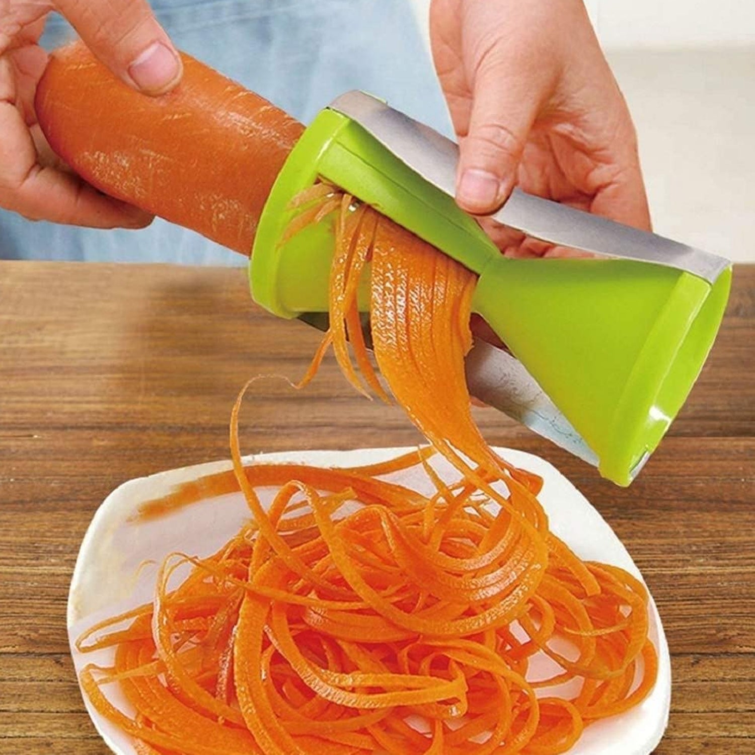 Portable Spiralizer Vegetable Slicer Handheld Spiralizer Peeler Stainless Steel Spiral Slicer For Salad Vegetables Fruit Slicer - Bhavnagar Deodap