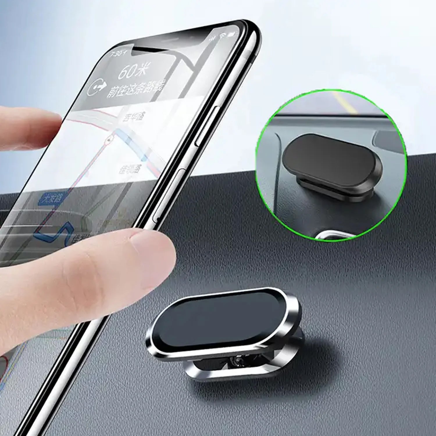 Magnetic Phone Mount/Holder for Car, Super Strong Magnet Universal Car Mount, Dashboard 360° Rotation for Car, Desk, Office, Home & Kitchen for All Smart phones (1 Pc) - Bhavnagar Deodap