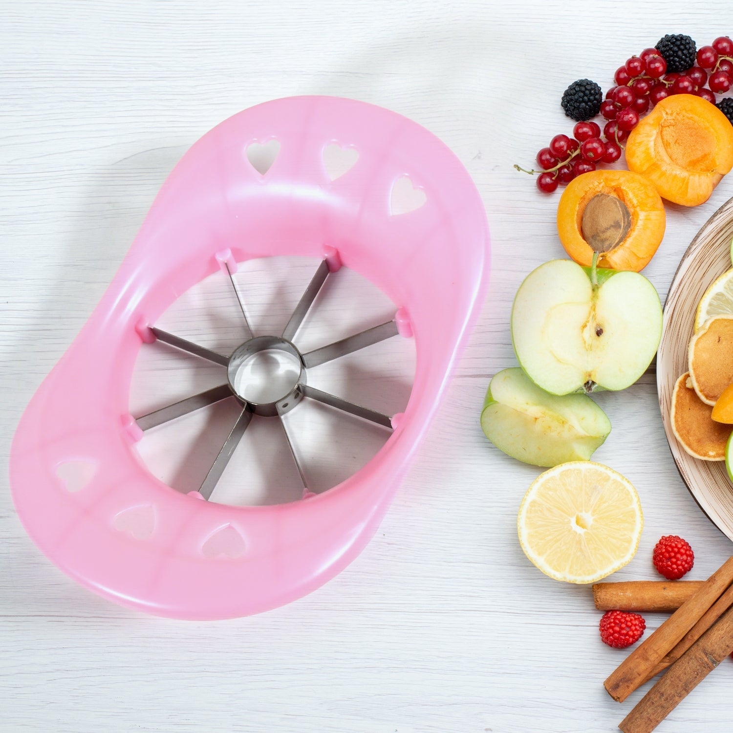 Multi Purpose Fruit Slicer Apple Cutter Regular With 8 Stainless Steel Blades Apple Slicer (1 Pc) - Bhavnagar Deodap