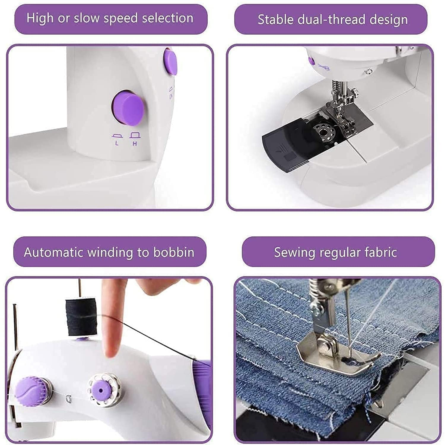 Home Tailoring Sewing Machine With Extension Table Set, Foot Pedal, Adapter Mini Electric Silai Machine, Portable Stitching Machine/Tailoring Machine - Bhavnagar Deodap