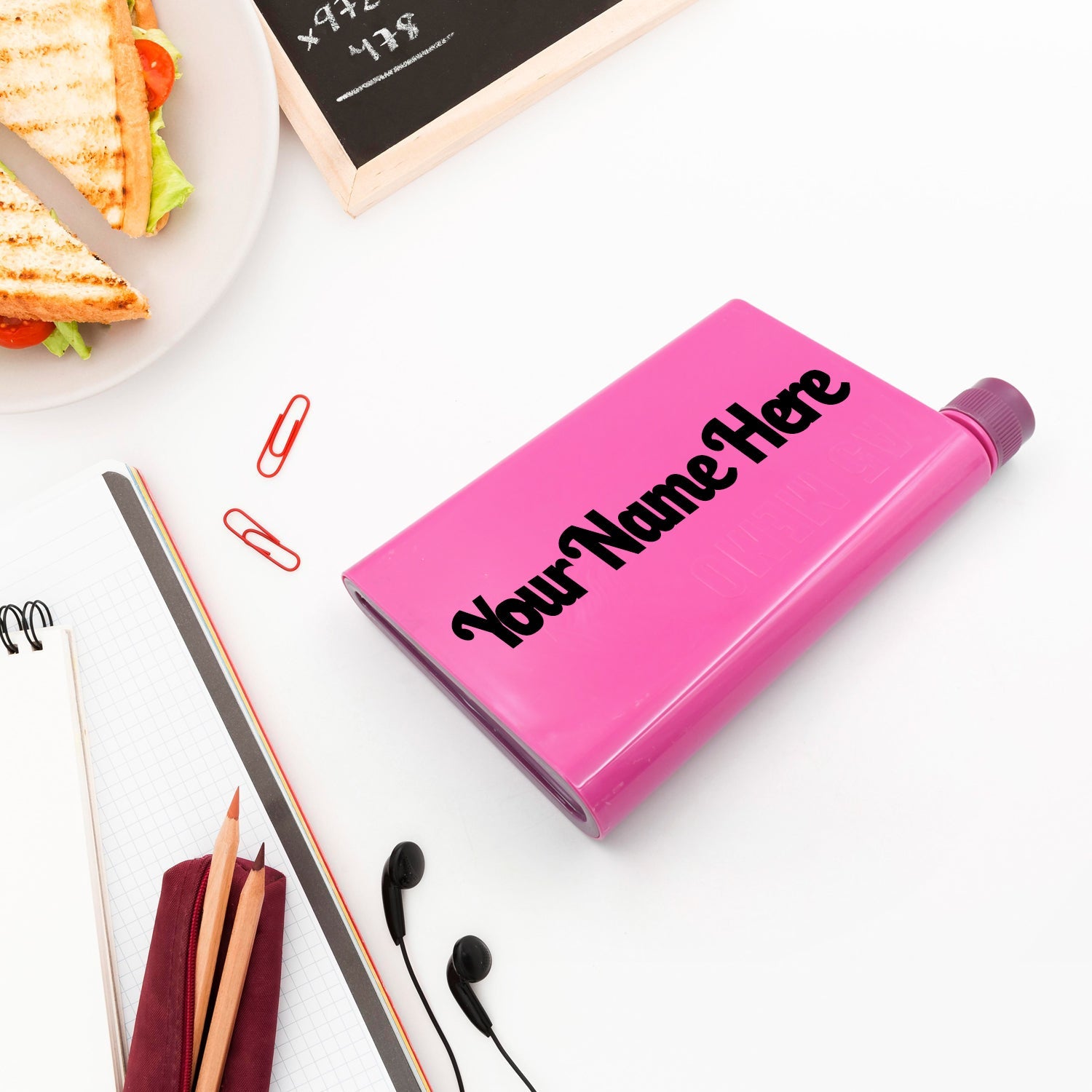 Customize Kitchen Storage A5 size Flat Portable NoteBook Shape Water Bottle With a Cartoon Character Design-Hello Kitty - For School Outdoors and Sports Return Gift/Birthday Gift (1 Pc 420ML) - Bhavnagar Deodap