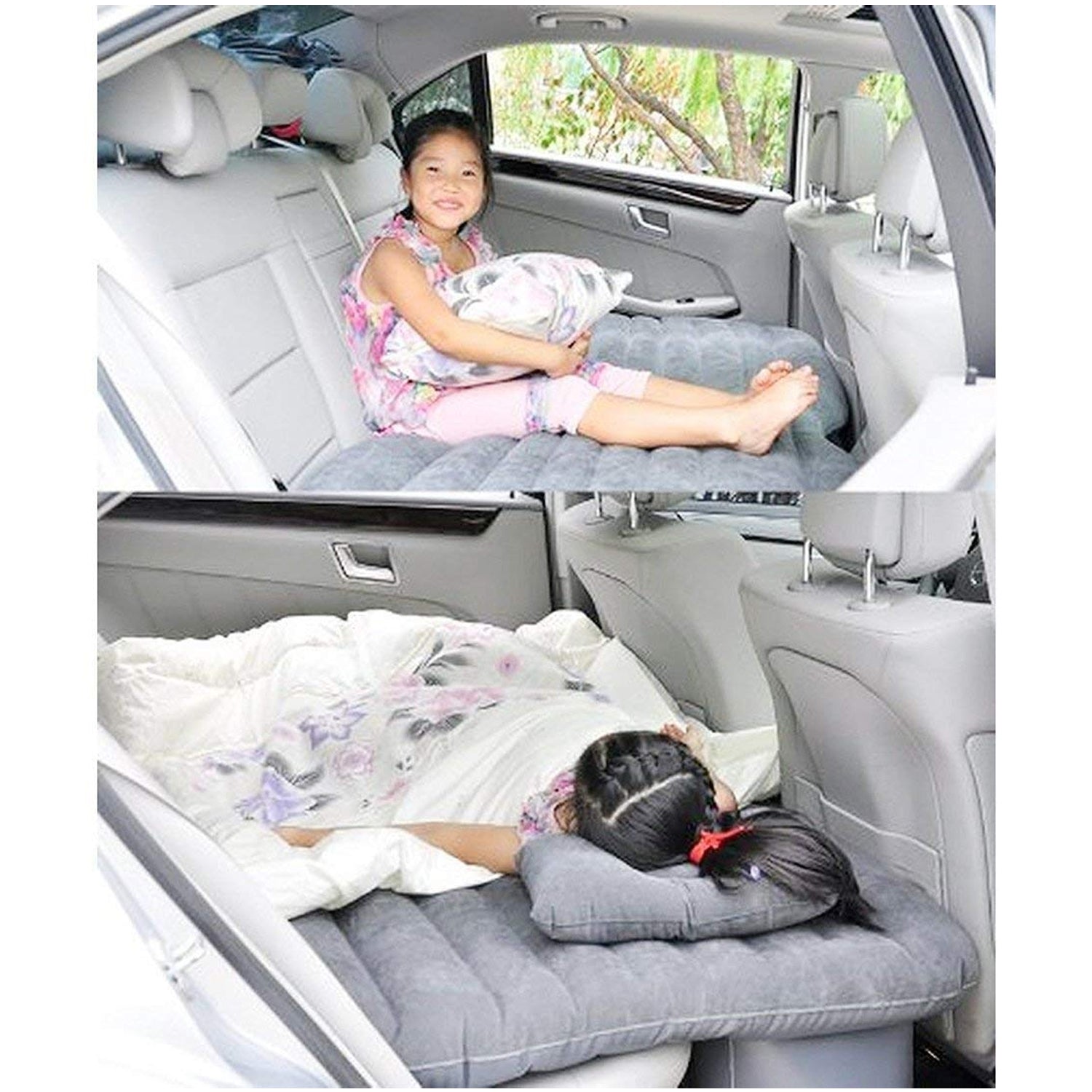 Comfy Car Camping: Inflatable Bed with Pillows & Pump (Portable) - Bhavnagar Deodap