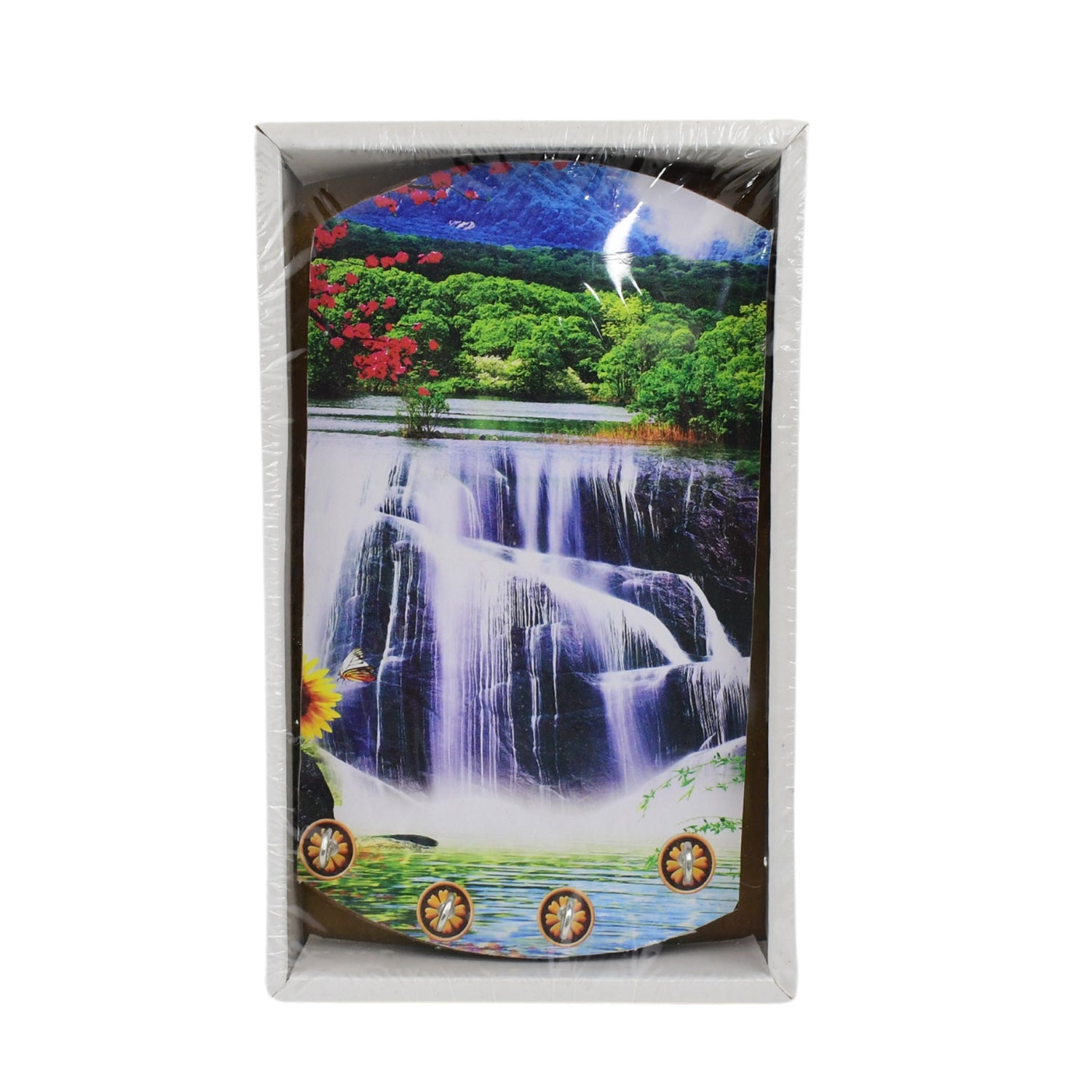 Decorative Wooden Vertical Scenery with Hooks for Wall Hanging - Bhavnagar Deodap