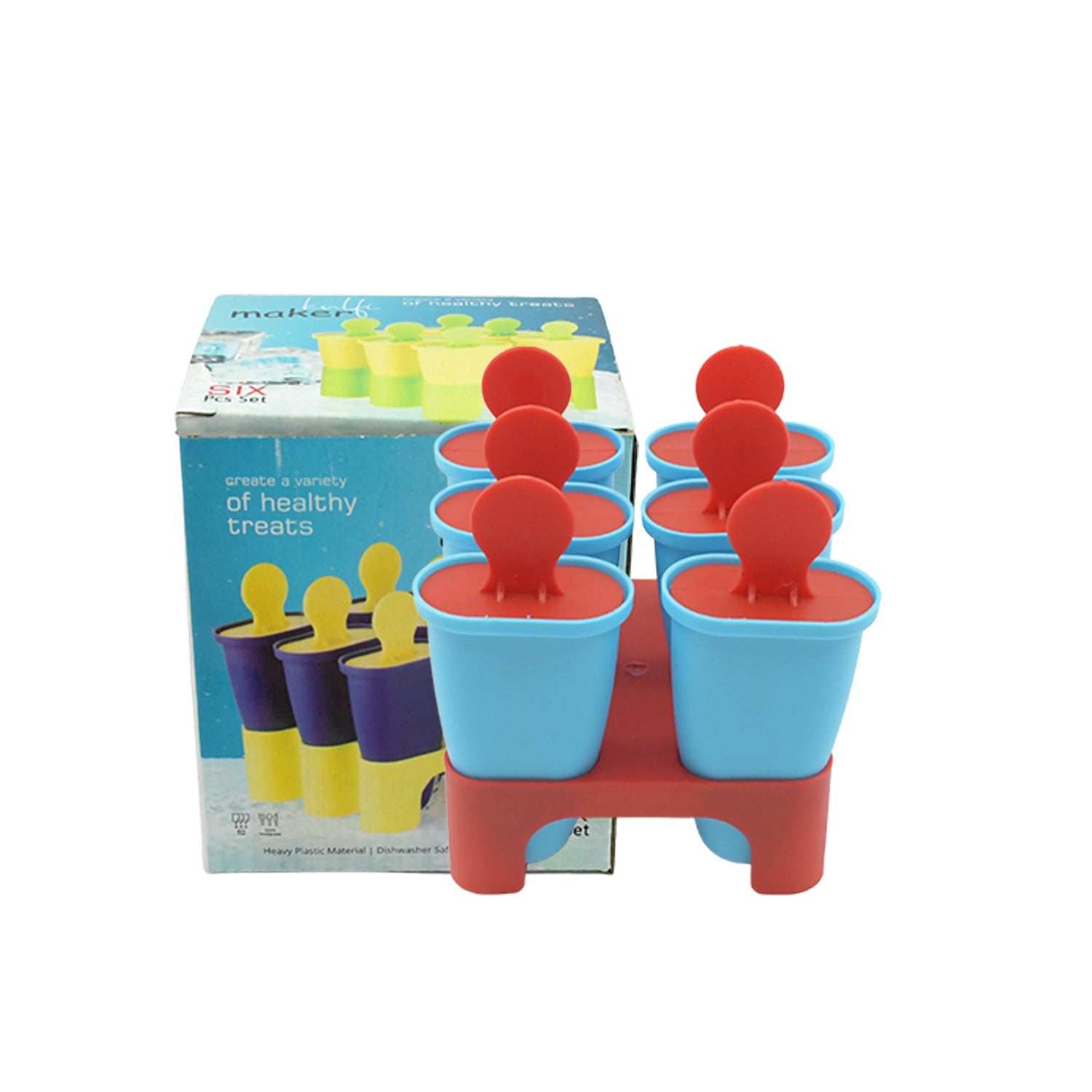 Ice Candy Maker 6 pcs Set Kulfi Maker Ice Candy Mould Clear Popsicle Mold Homemade Ice Pop Maker Reusable Easy Candy Chocobar Kulfi Mould Tray with Sticks - Bhavnagar Deodap
