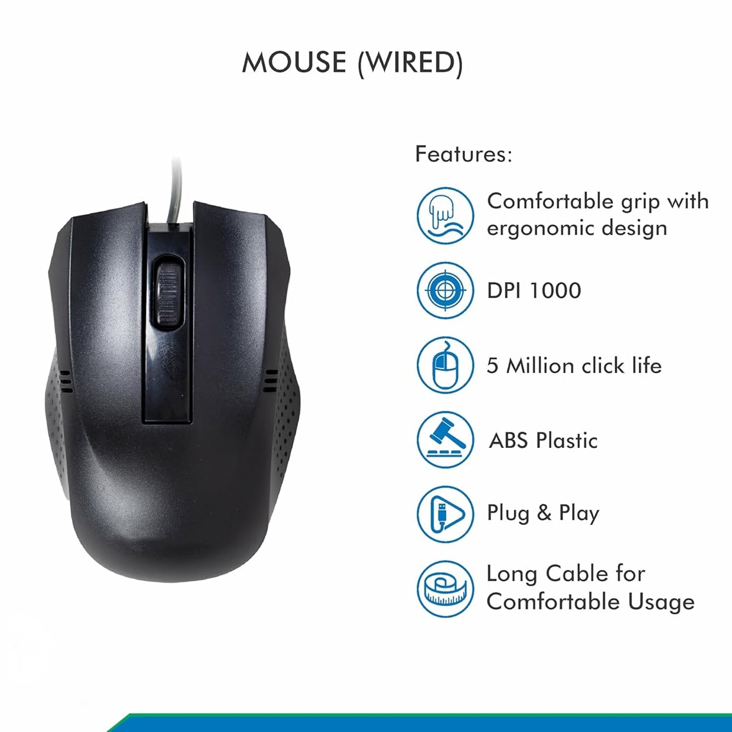 Computer / Laptop Wired Optical Mouse (1 Pc) - Bhavnagar Deodap