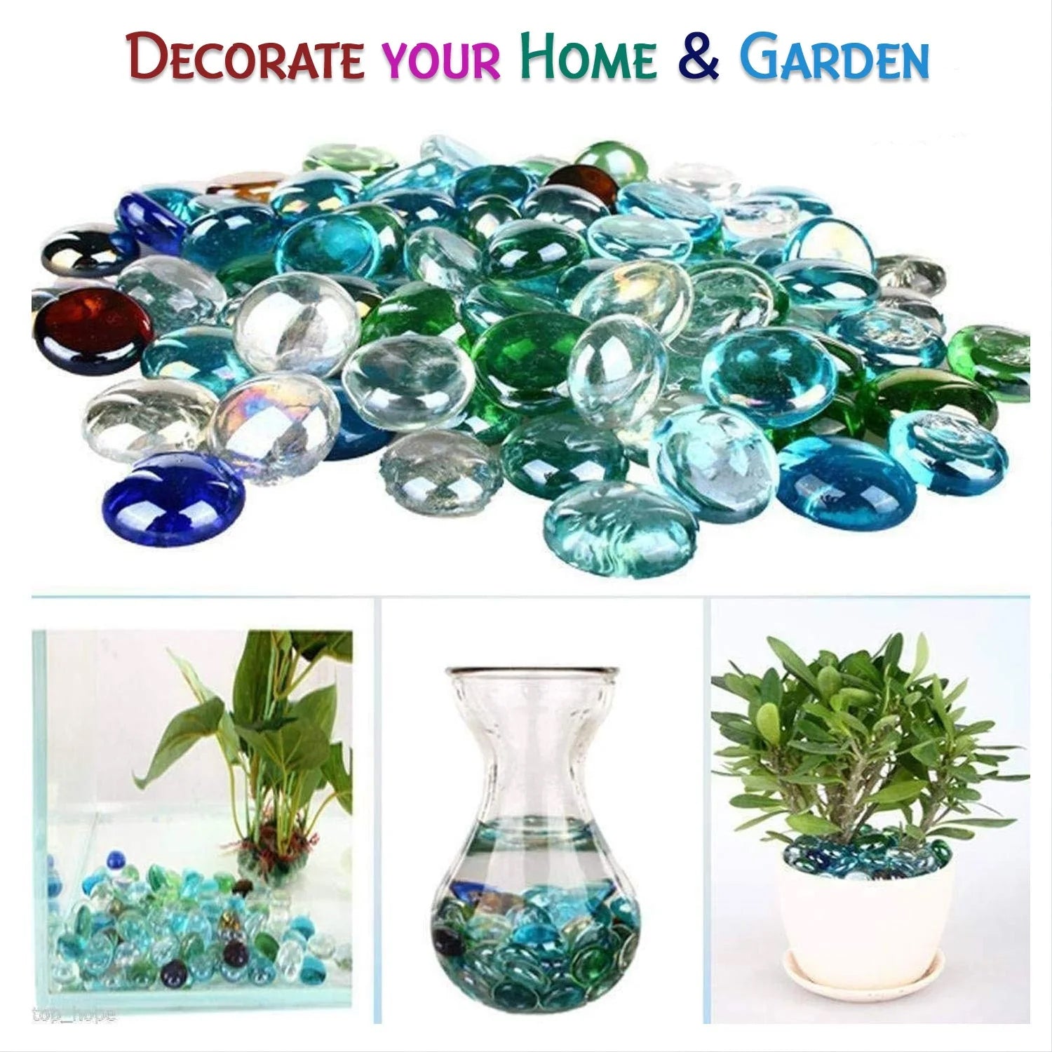 Multi-Color Decorative Stone for Garden / Lawn / Aquarium Fish Tank Gravel / Flower Pots Decoration Pebbles for Fish Bowl & All Purpose Attractive Stone Set - Bhavnagar Deodap