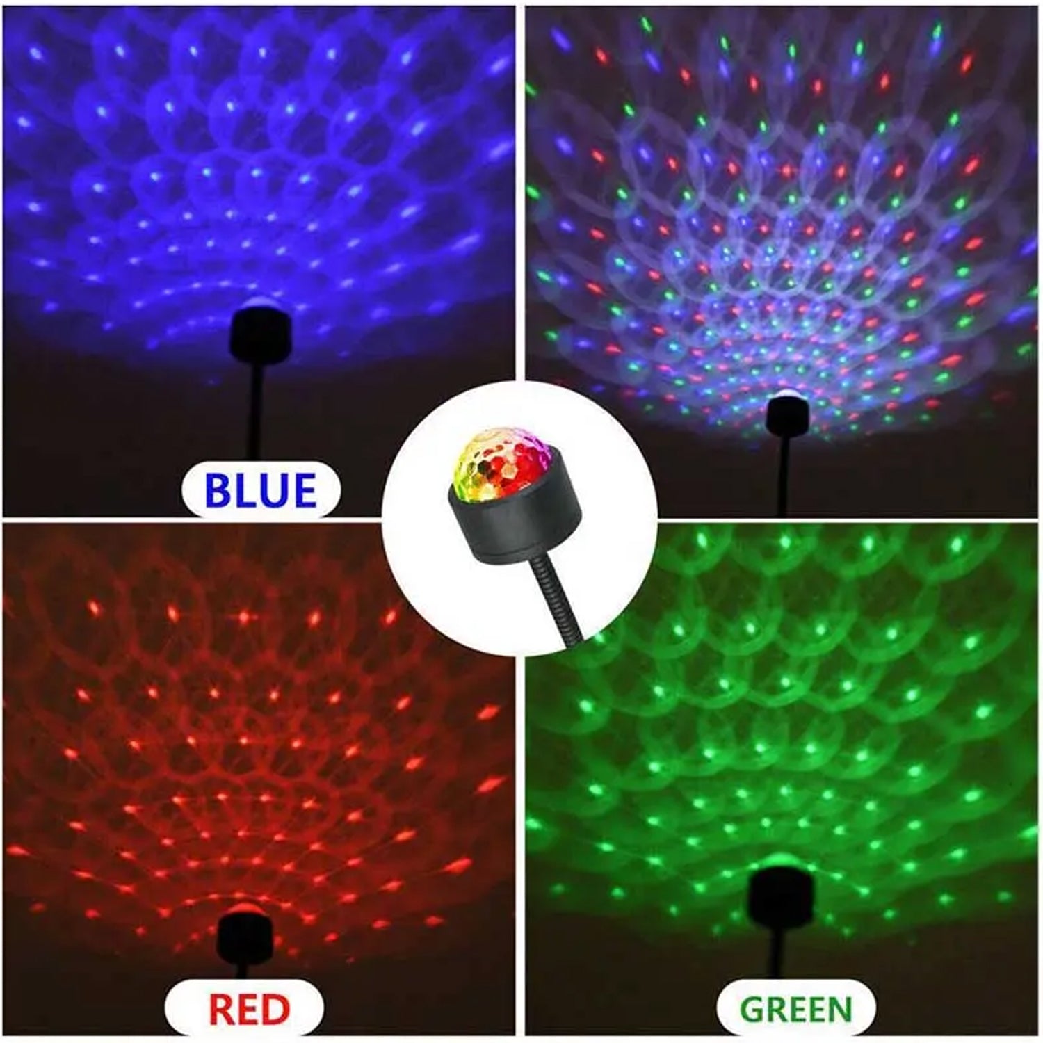 USB Star Night Light Projector and Mini Disco Ball Light, Adjustable Auto Roof Interior Car Ceiling Lights, Flexible Atmosphere Strobe Light Decorations for Bedroom Car Party Ceiling - Bhavnagar Deodap