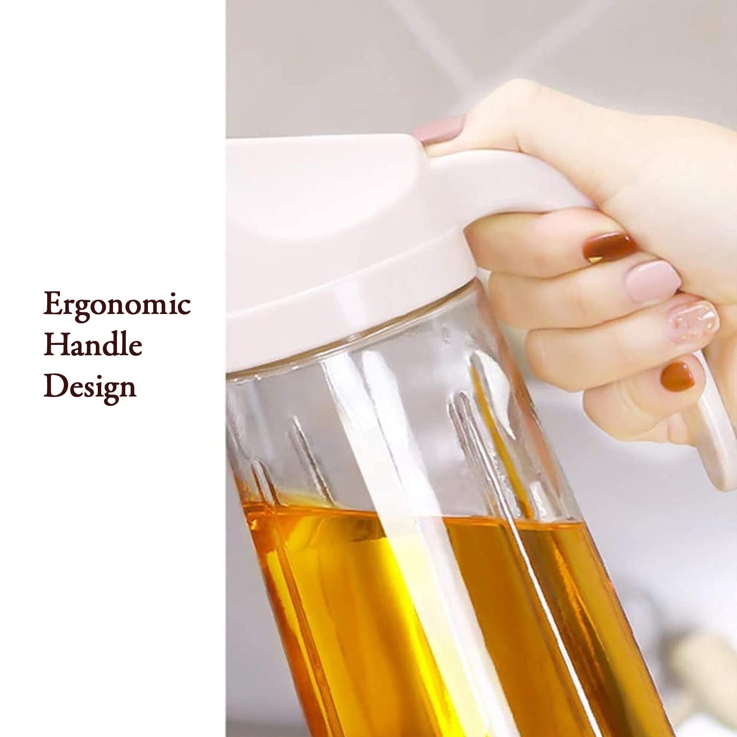 Kitchen Glass Oil Bottle Dispenser Automatic Opening Closing Home Bottles For Oil And Vinegar Honey Olive Oil Container (630ml) - Bhavnagar Deodap