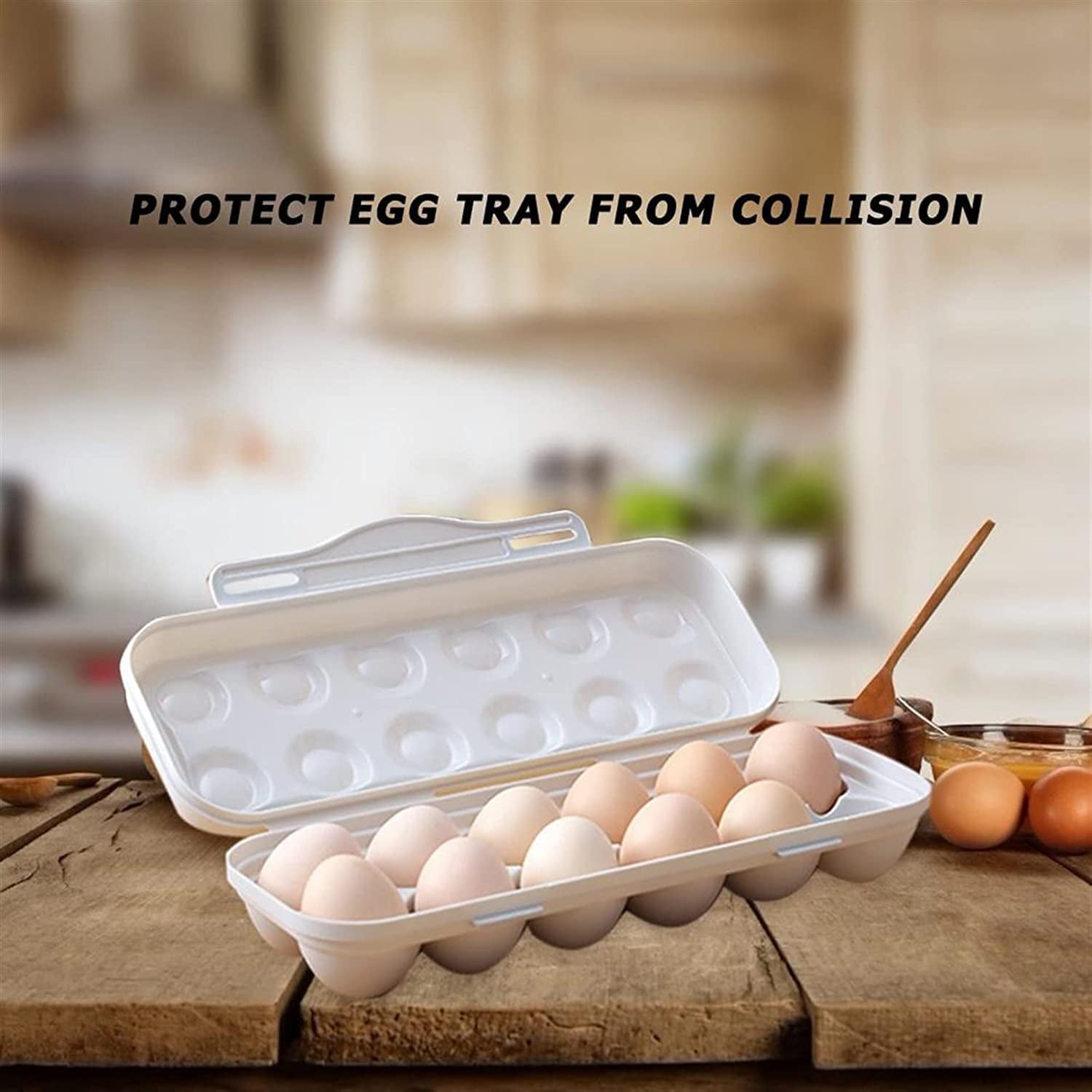 18 Grid Egg Holder Storage, Shock-Proof Egg Container with Buckle, Egg Carrier, Egg Tray, Egg Shelter, Effective Full Seal, Egg House use for Fridge, Camping, Kitchen - Bhavnagar Deodap