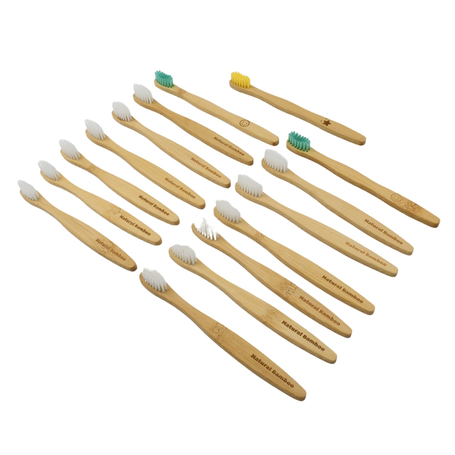 Bamboo Wooden Toothbrush Soft Toothbrush Wooden Child Bamboo Biodegradable Toothbrush, Manual Toothbrush for Adult, Kids (15 pcs set / With Round Box) - Bhavnagar Deodap