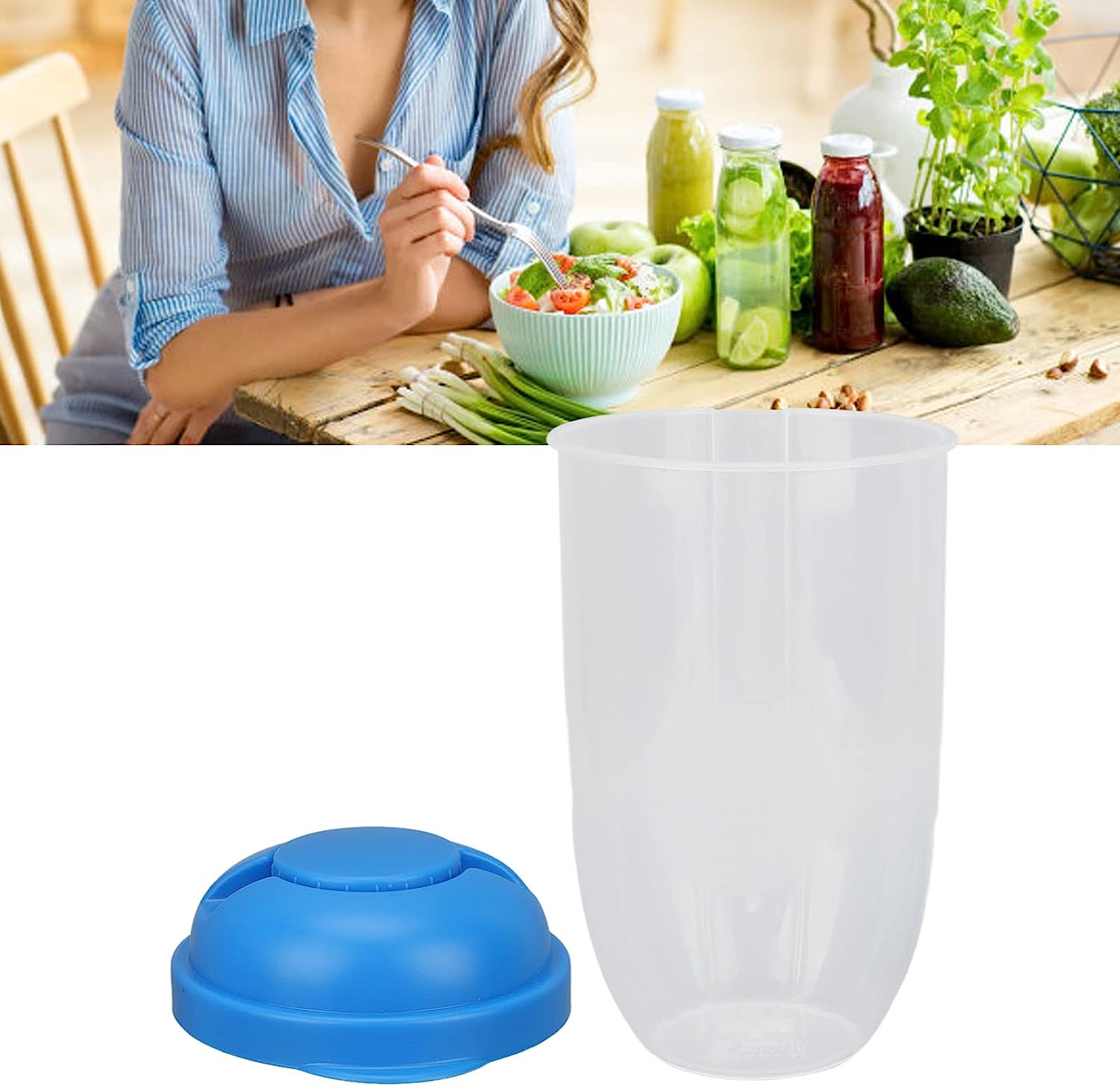 Fruit and Vegetable Salad Cups Easy Clean Salad Mixing Cup for Business People for Business Travel (1Pc) - Bhavnagar Deodap