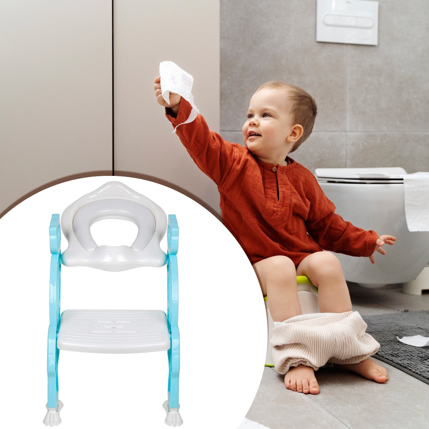 2 In 1 Potty Training Toilet Seat with Step Stool Ladder For Toddlers - Bhavnagar Deodap