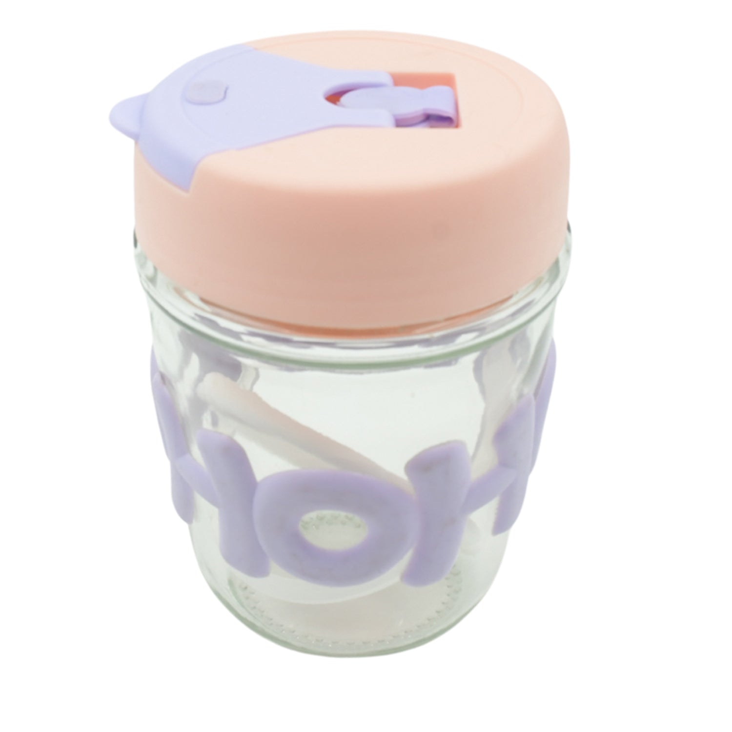 Printed Coffee Cup with Lid and Glass Cup for Tea and Coffee Mug, Set of 1, Glass Cappuccinos Cup, Espresso Cup, Big Juice Milk Cup,Green Tea Mug, portable alphabet water cups, high-value coffee cups 350 Ml - Bhavnagar Deodap