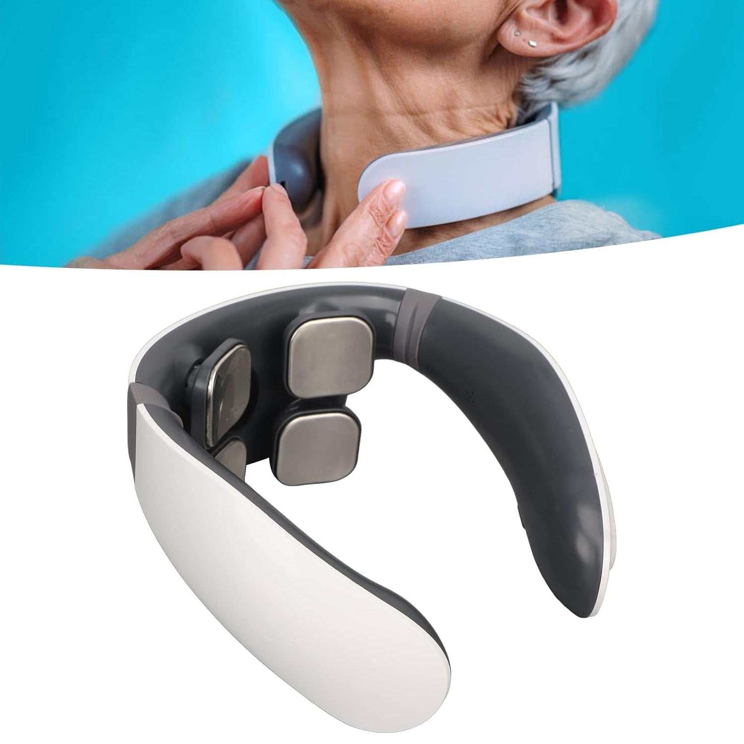 4 Heads Smart Electric Neck and Back Pulse Massager (1 Pc)