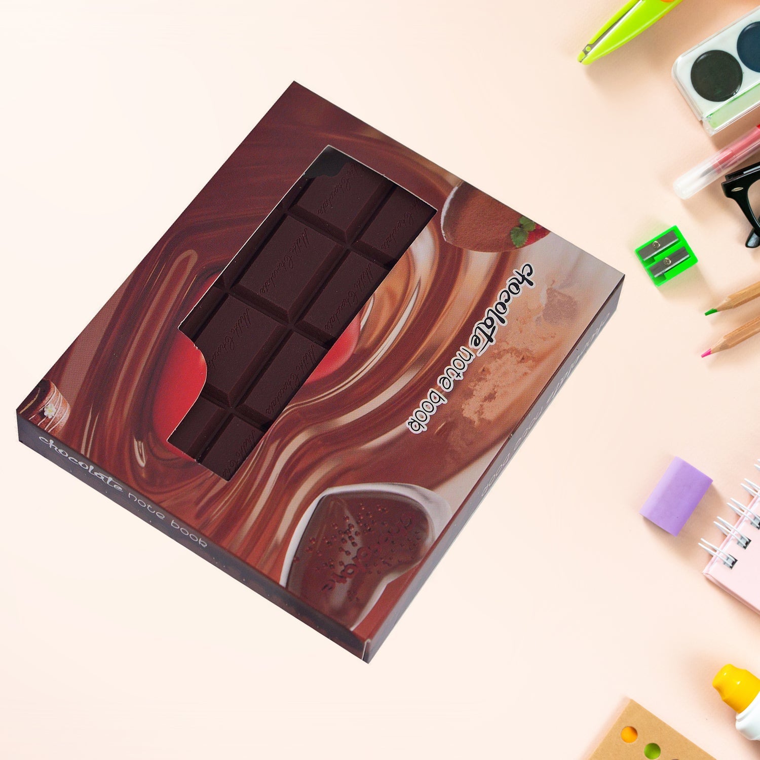 Small Chocolate Scented Diary Memo Notebook in Rectangular Chocolate Bite Shape with Original Chocolate Smell Personal Pocket Diary, Dairy book with Plain Pages for Kids - Bhavnagar Deodap