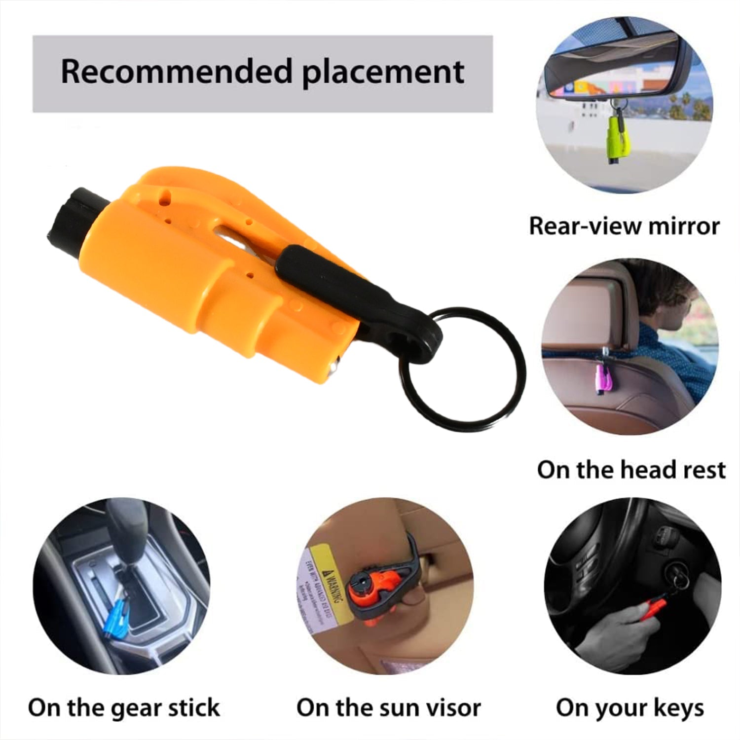 2 in 1 Emergency Safety Cutter with Key Chain, Small Portable Handy Emergency Safely Glass Breaking & Seat Belt Cutting Keychain Tool - Bhavnagar Deodap