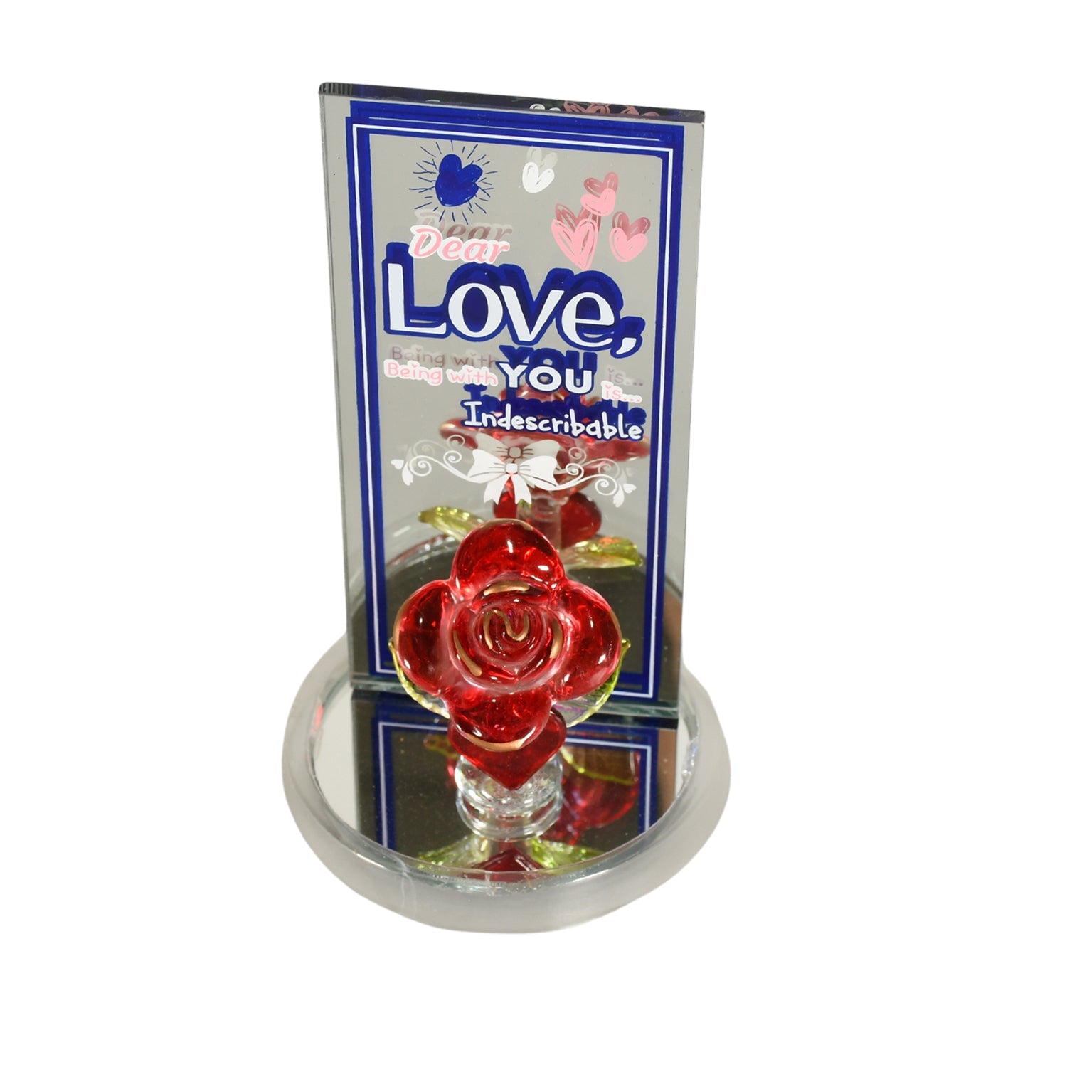 Lovely Rose Gift Showpiece, Love showpiece Valentine's Day Gift, Cute Anniversary, Wedding, Birthday, Boyfriend, Husband Romantic Unique Gift Set, Home Decoration Gift Set (1 Pc) - Bhavnagar Deodap