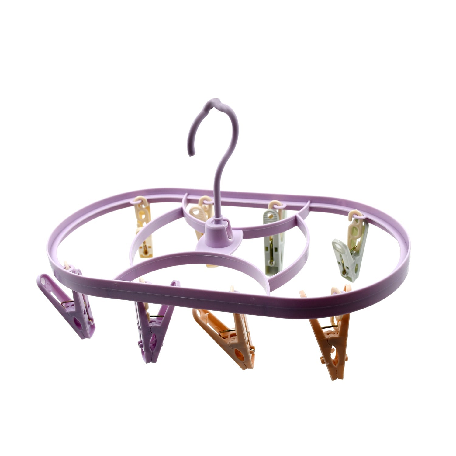 CLOTHESPIN RACK LAUNDRY DRYING RACK, CLOTHES HANGERS WITH 8 CLIPS, CLIP HANGER DRIP HANGER FOR DRYING UNDERWEAR, BABY CLOTHES, SOCKS, BRAS, TOWEL, CLOTH DIAPERS, GLOVE - Bhavnagar Deodap
