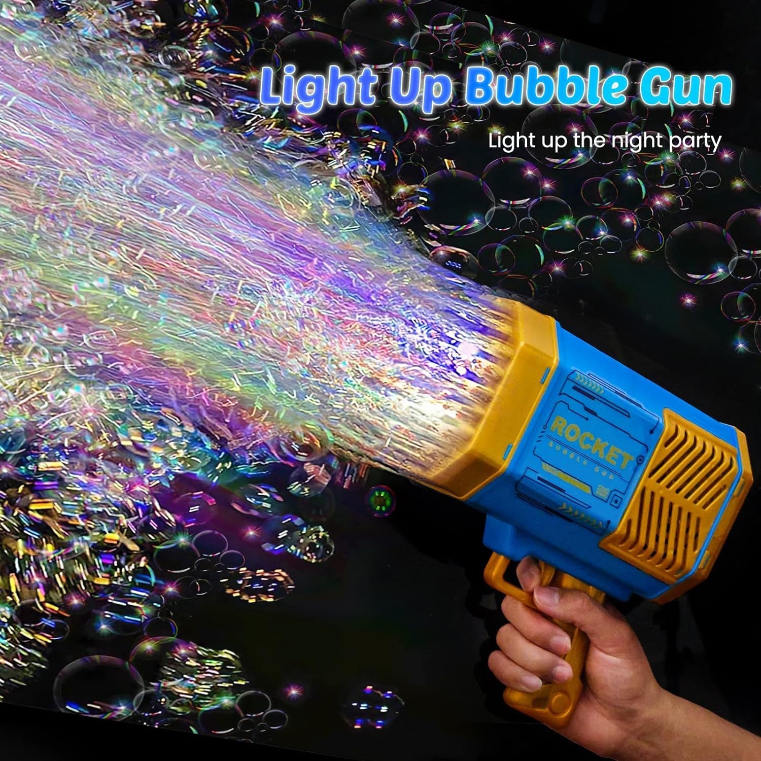 69 Holes Big Rechargeable Powerful Machine Bubble Gun Toys for Kids Adults, Bubble Makers, Big Rocket Boom Bubble Blower Best Gifts - Bhavnagar Deodap