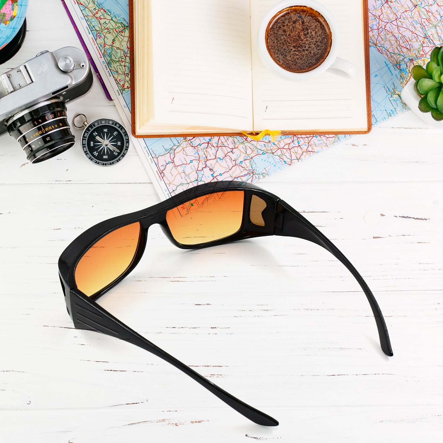 Clear Vision Glasses for Driving Car & Bike Riding Yellow/Black Glasses for Men and Women - Bhavnagar Deodap